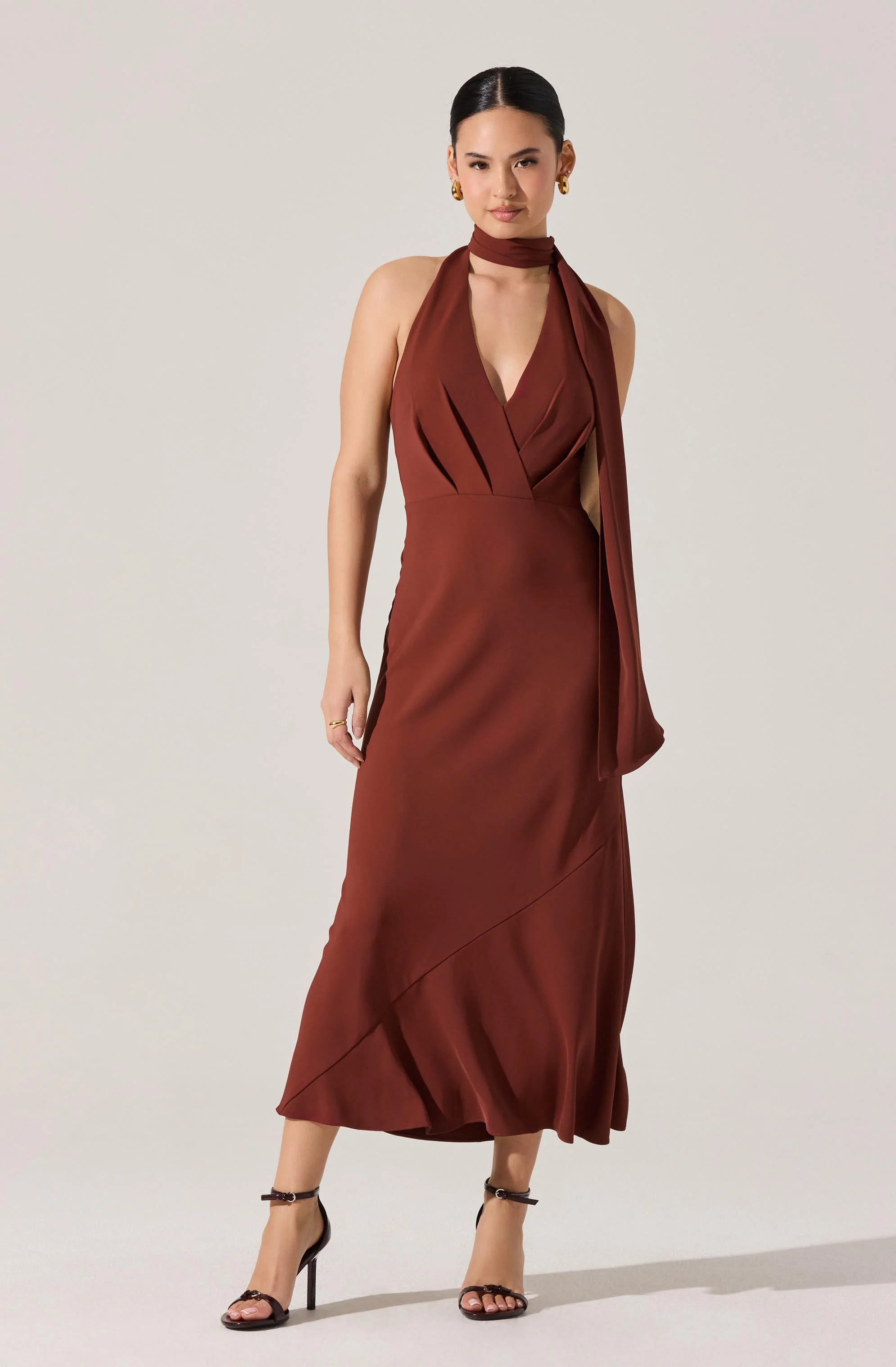 Hilaire Halter Midi Dress