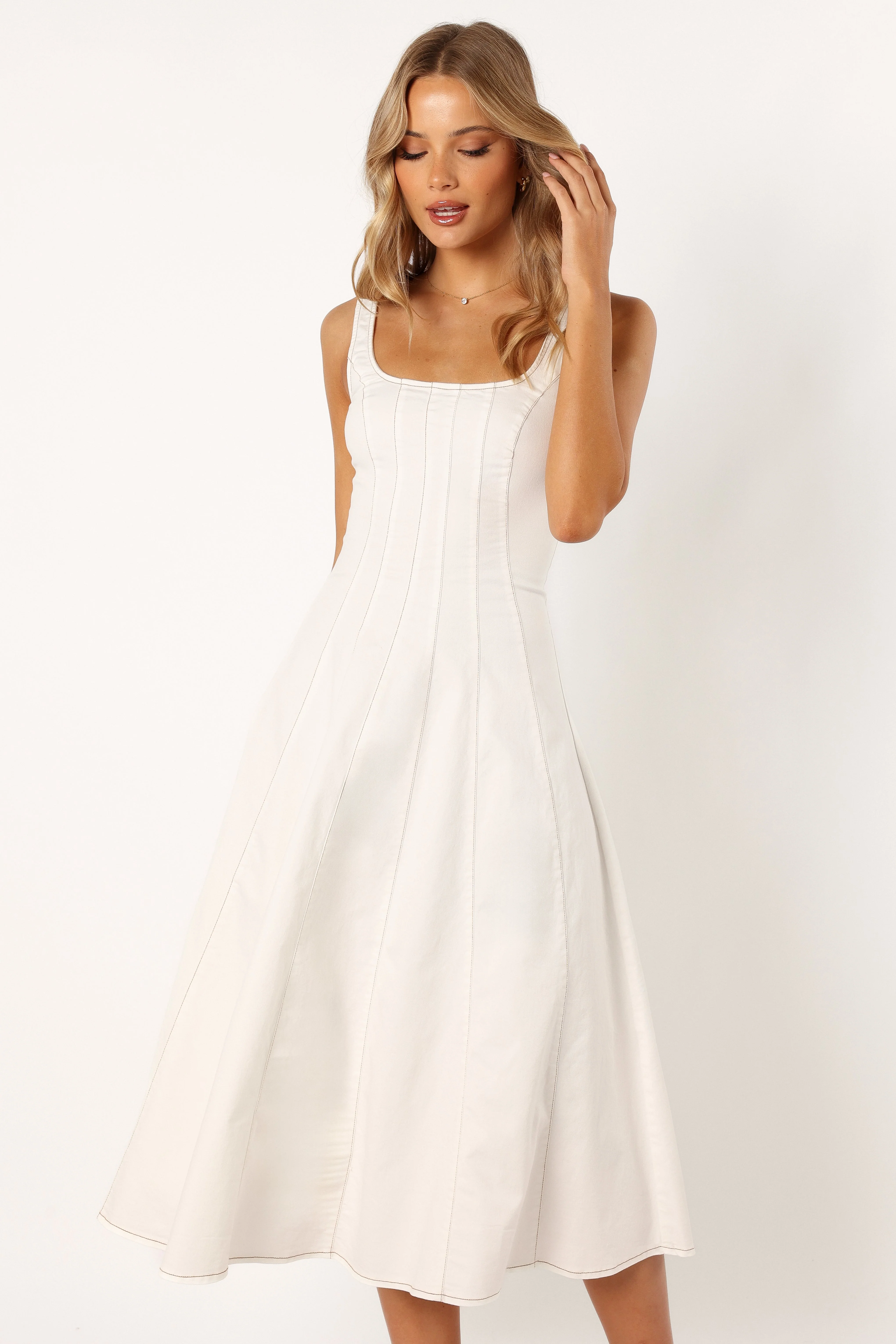 Una Midi Dress - White
