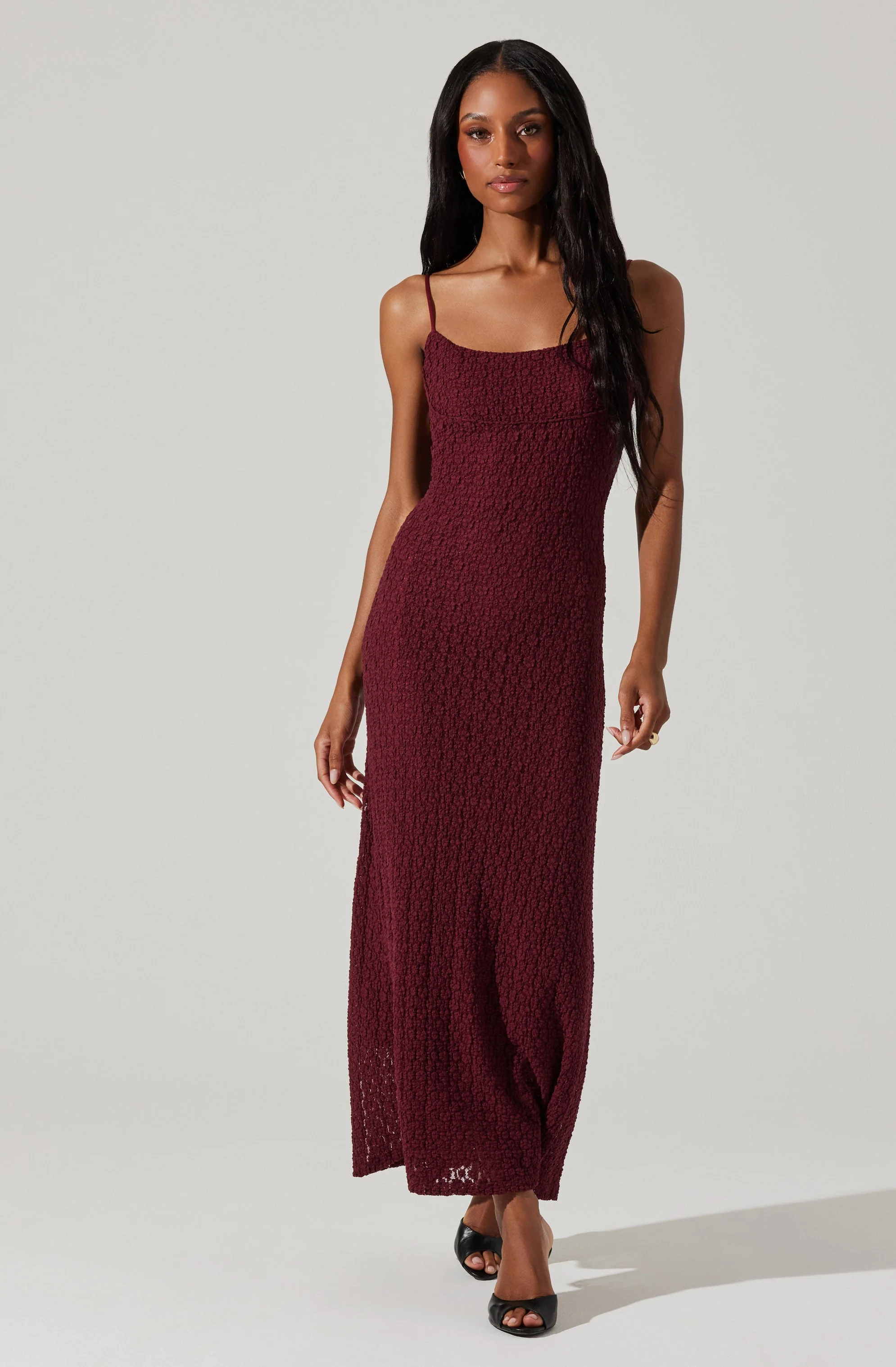 Renaisse Textured Maxi Dress