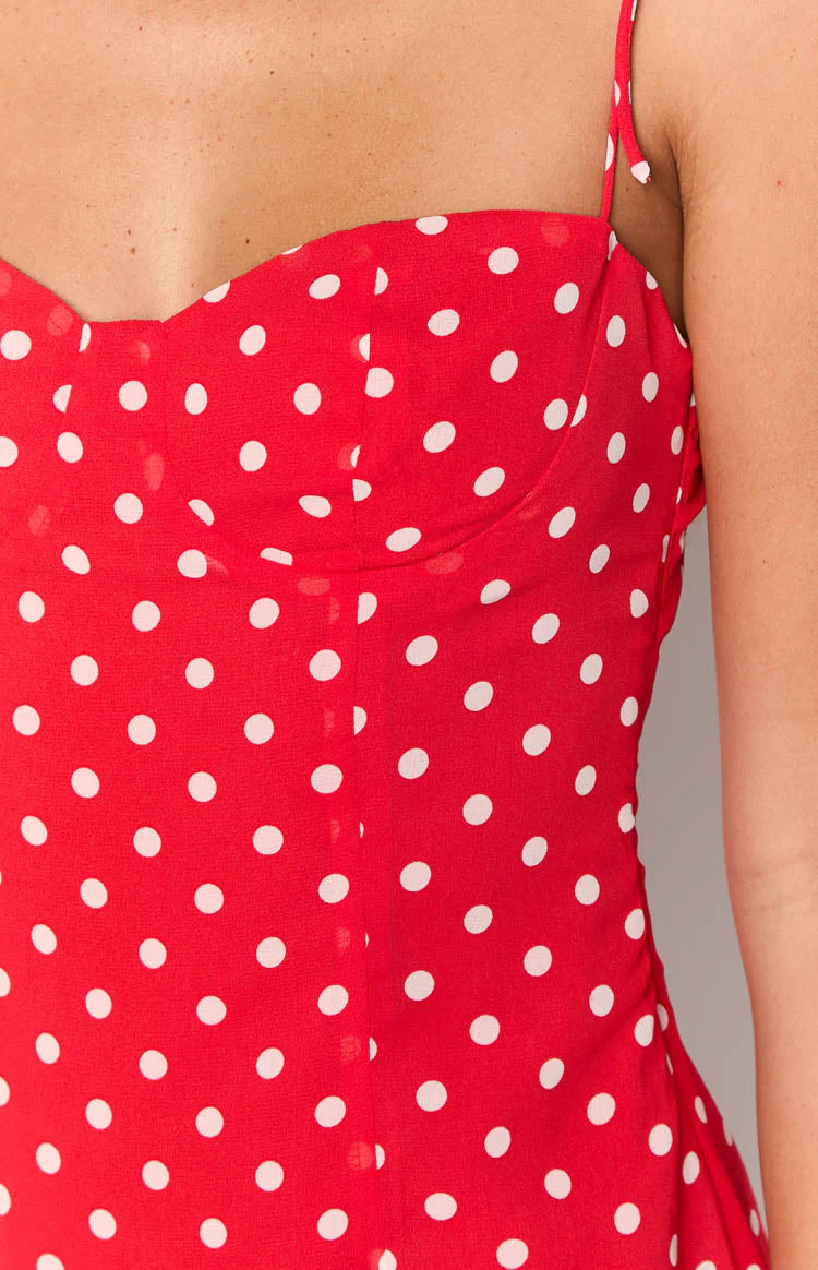 Penny Lane Red Polka Dot Mini Dress