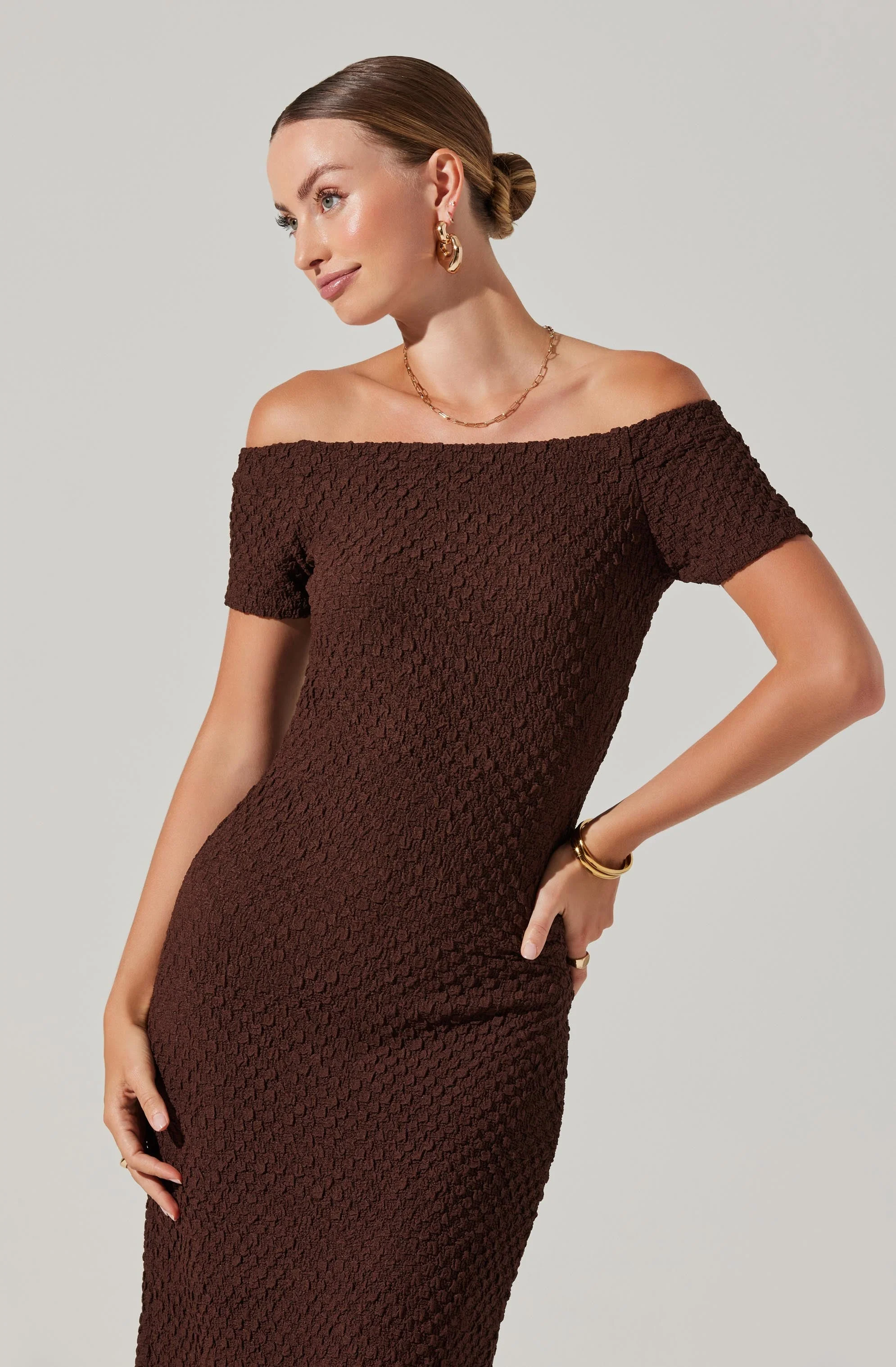 Promise Off Shoulder Midi Dress
