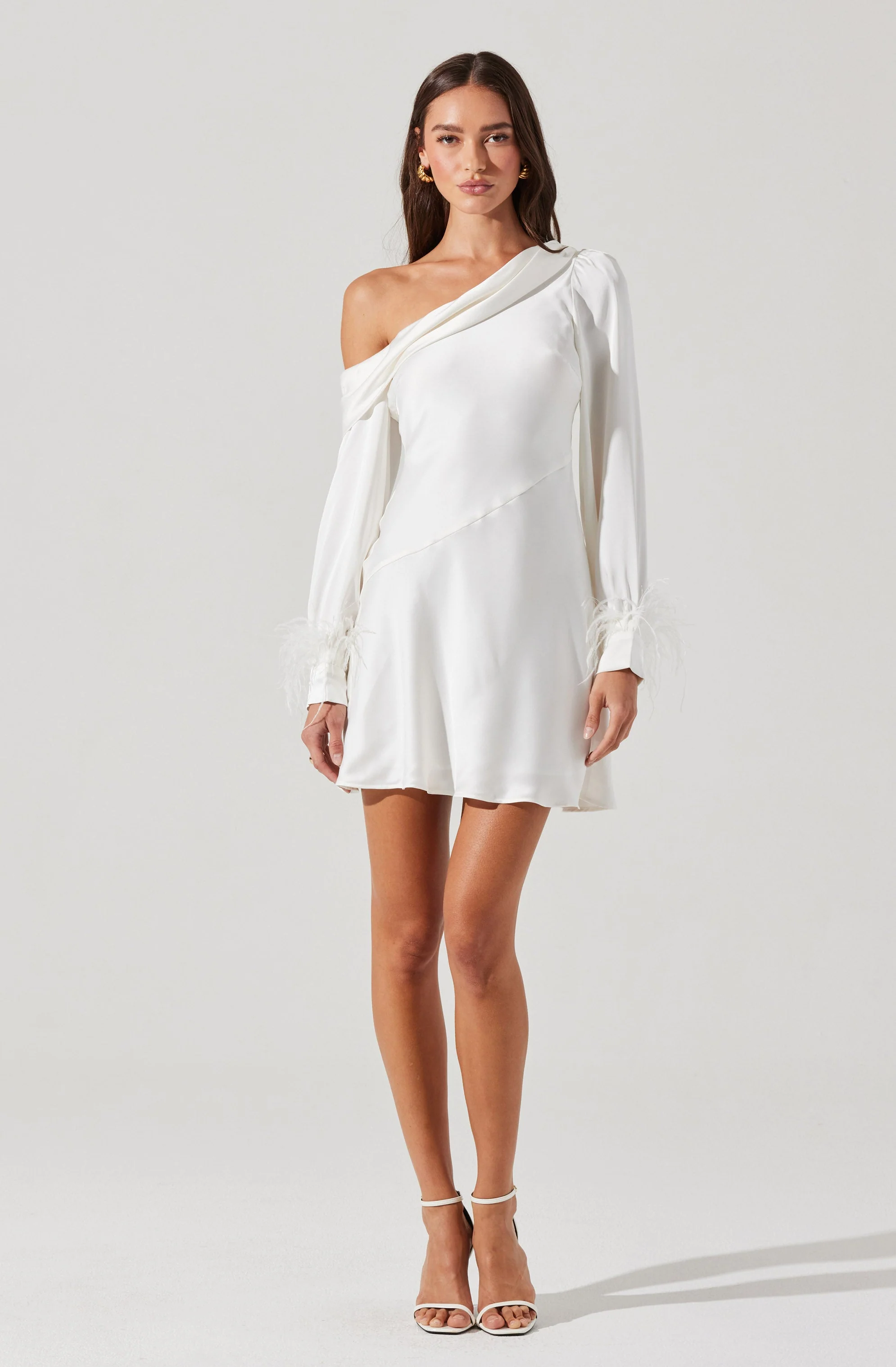 Augusta Feather Trim Mini Dress
