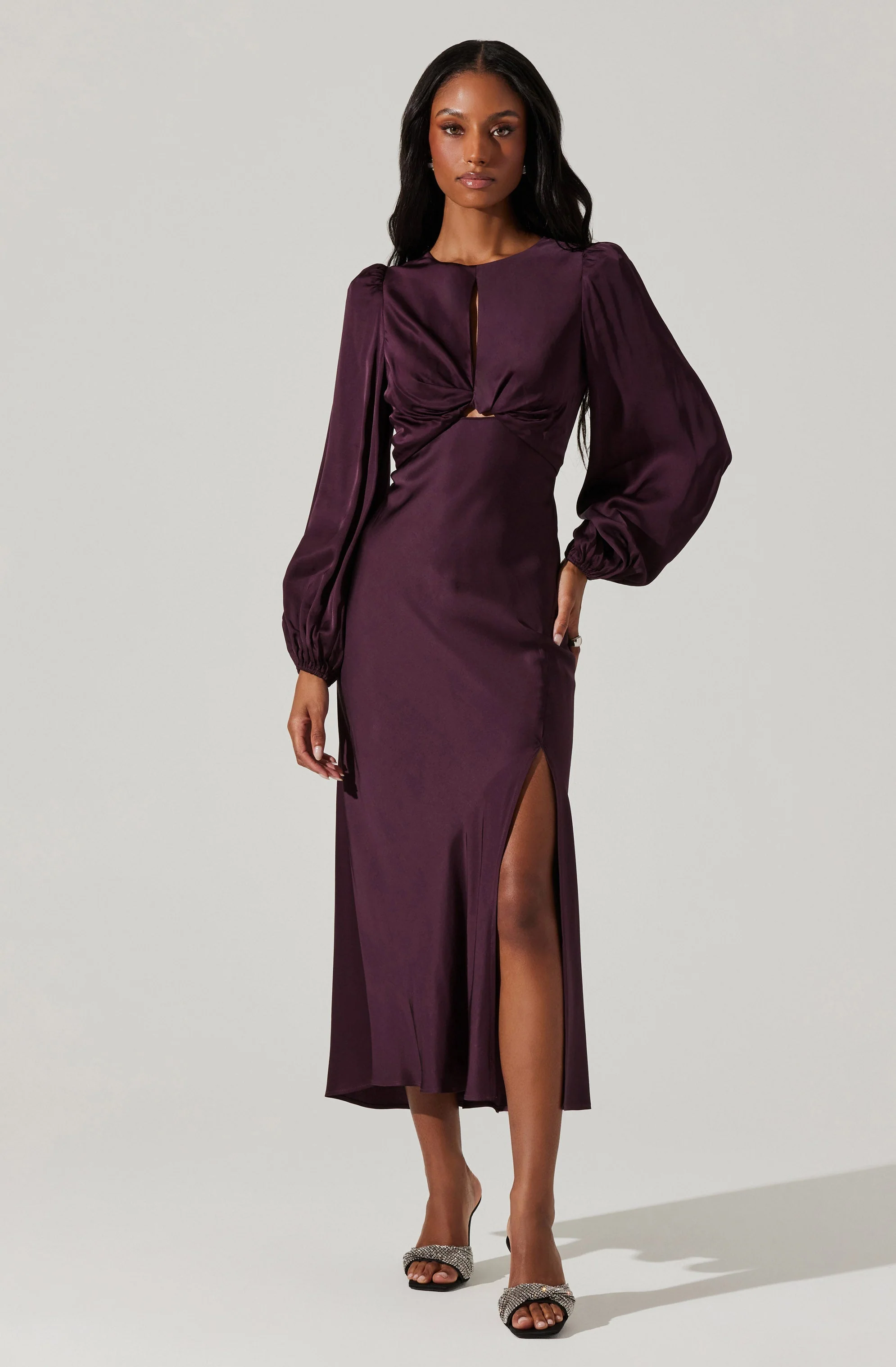 Suzy Satin Cutout Maxi Dress