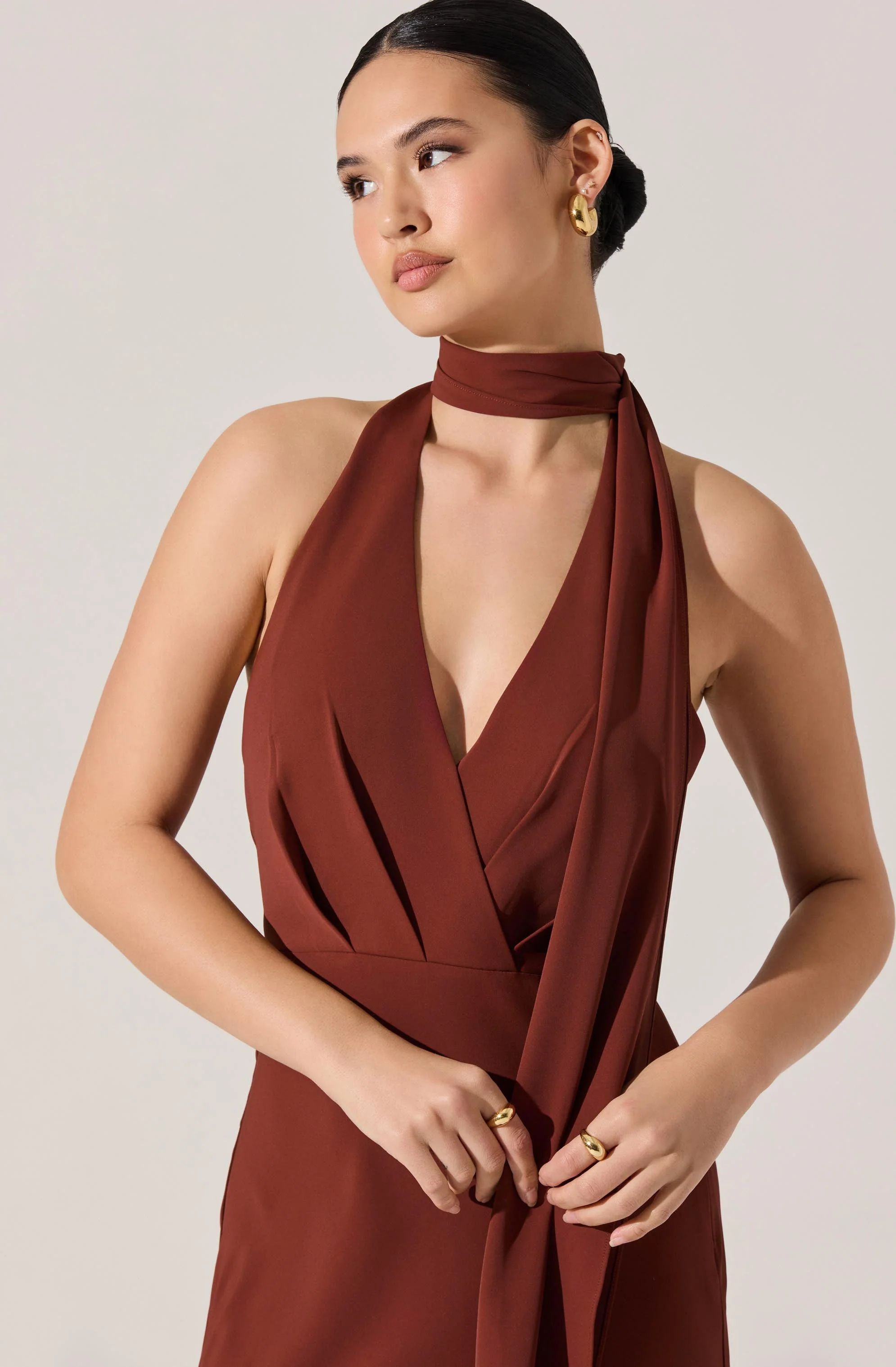 Hilaire Halter Midi Dress