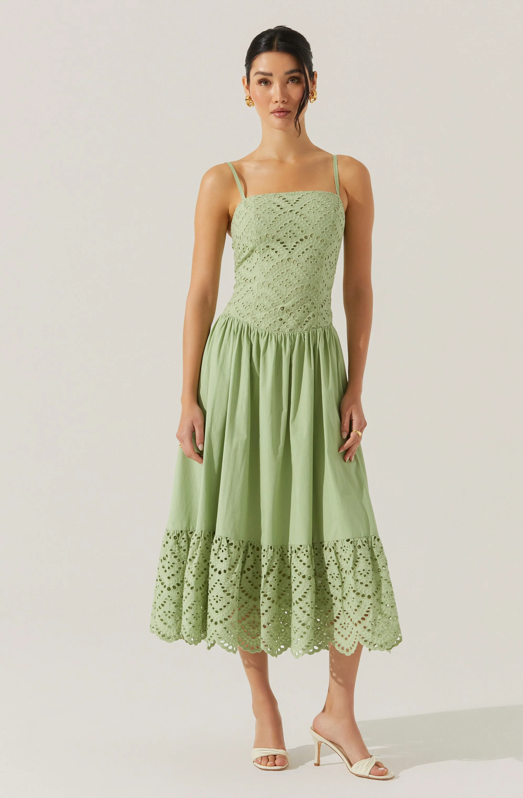 Nathalia Eyelet Midi Dress