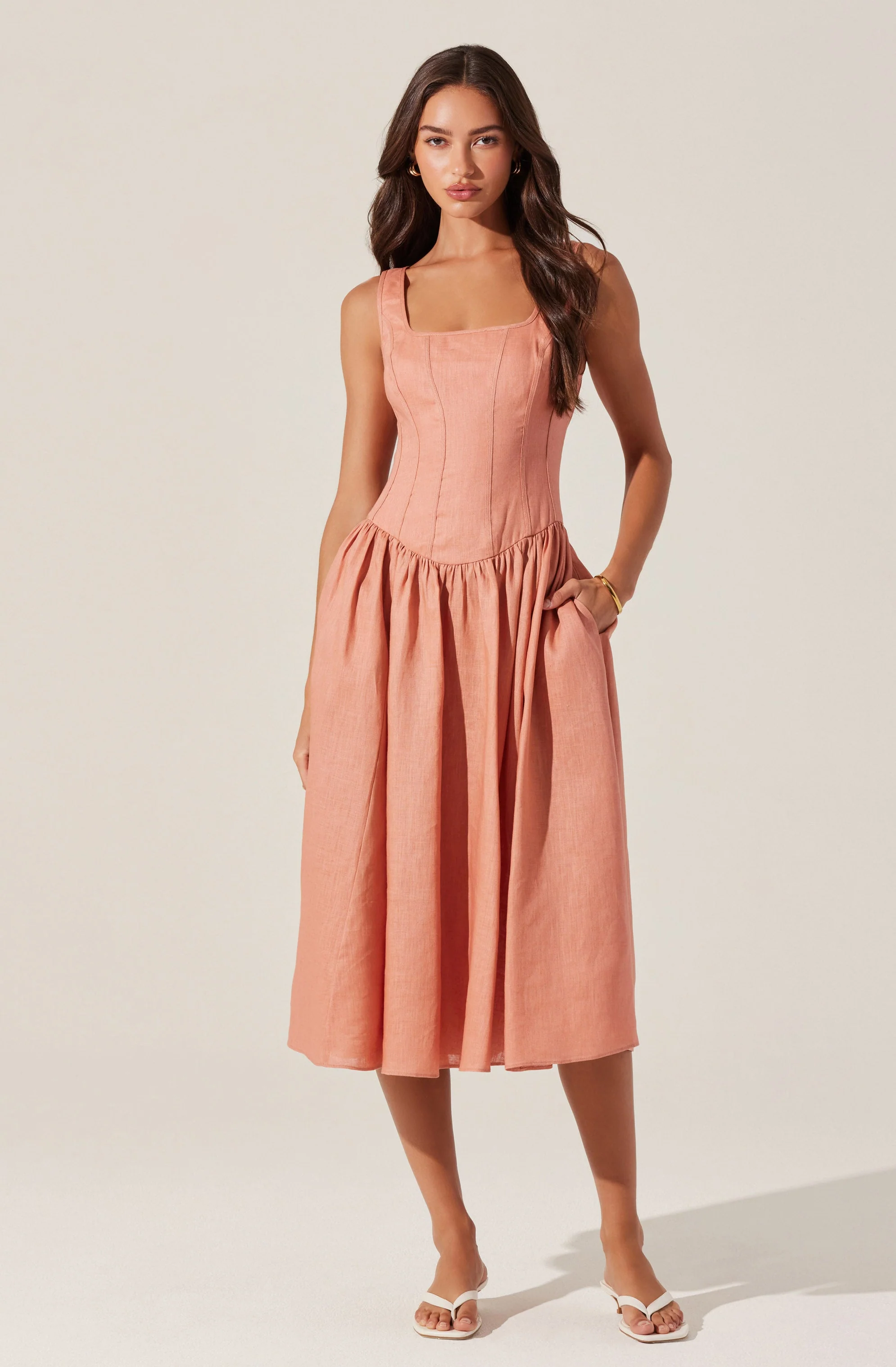 Thierry Linen Midi Dress