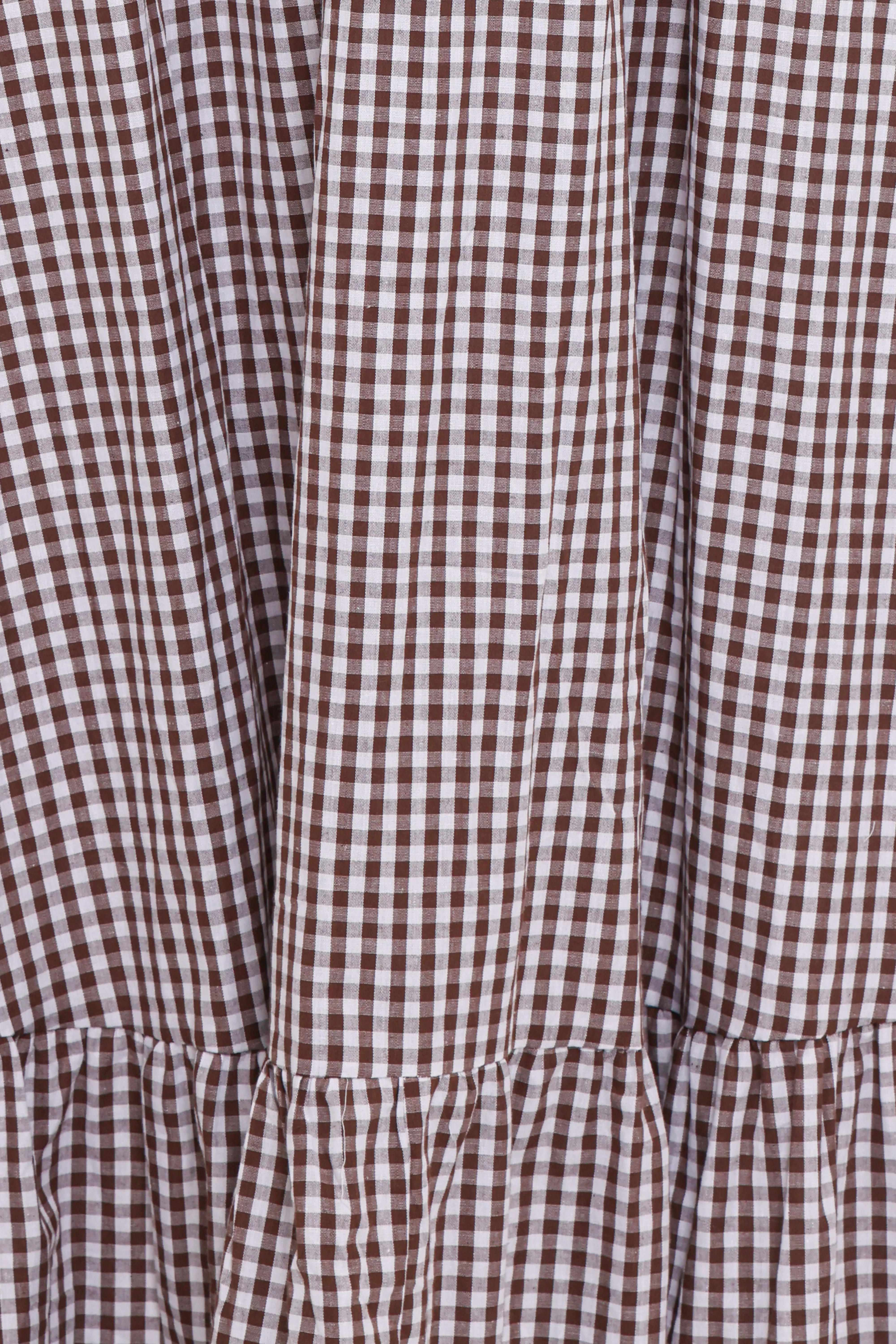 Reid Maxi Dress - Brown Gingham
