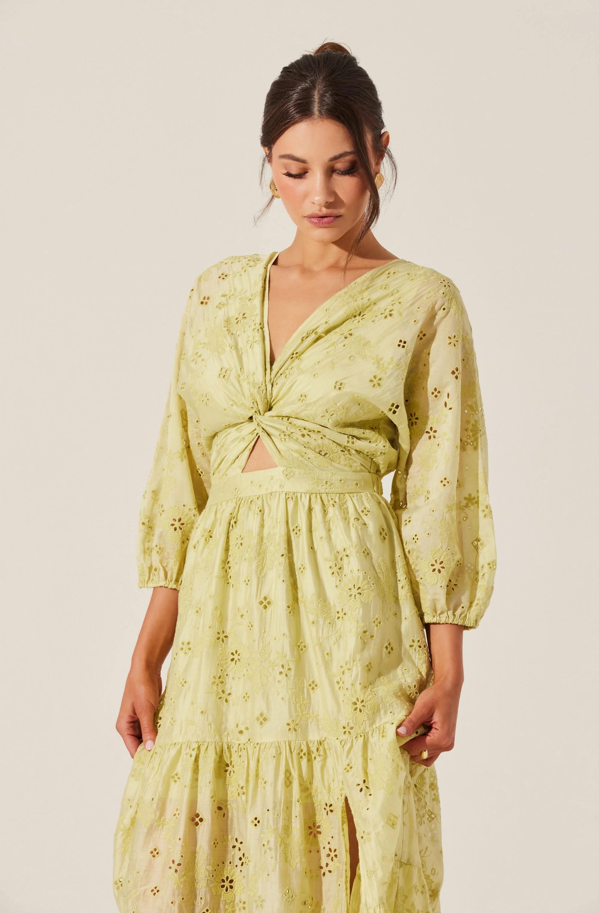 Jesalyn Floral Eyelet Maxi Dress