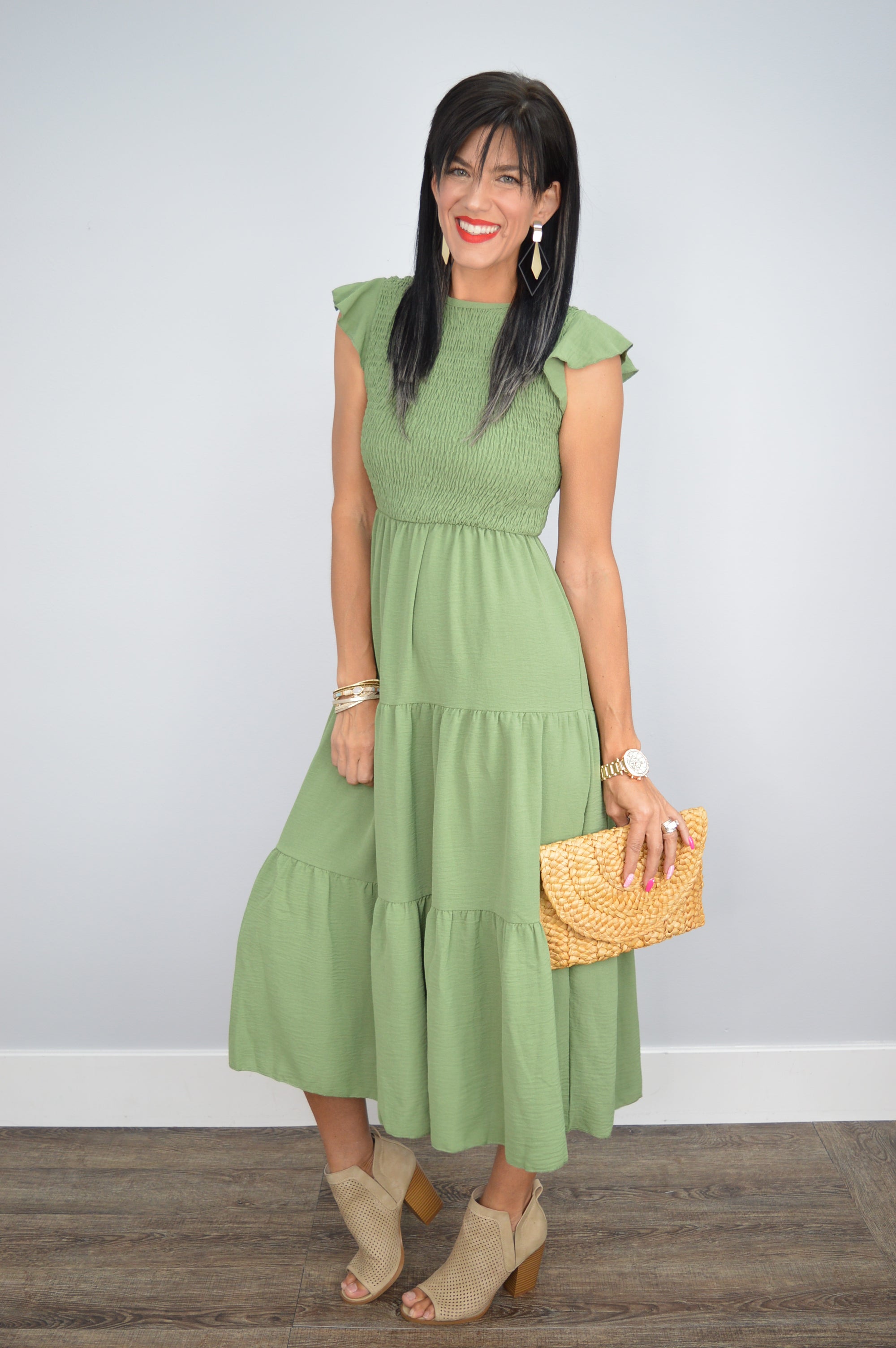 Cityscape Smocked Midi