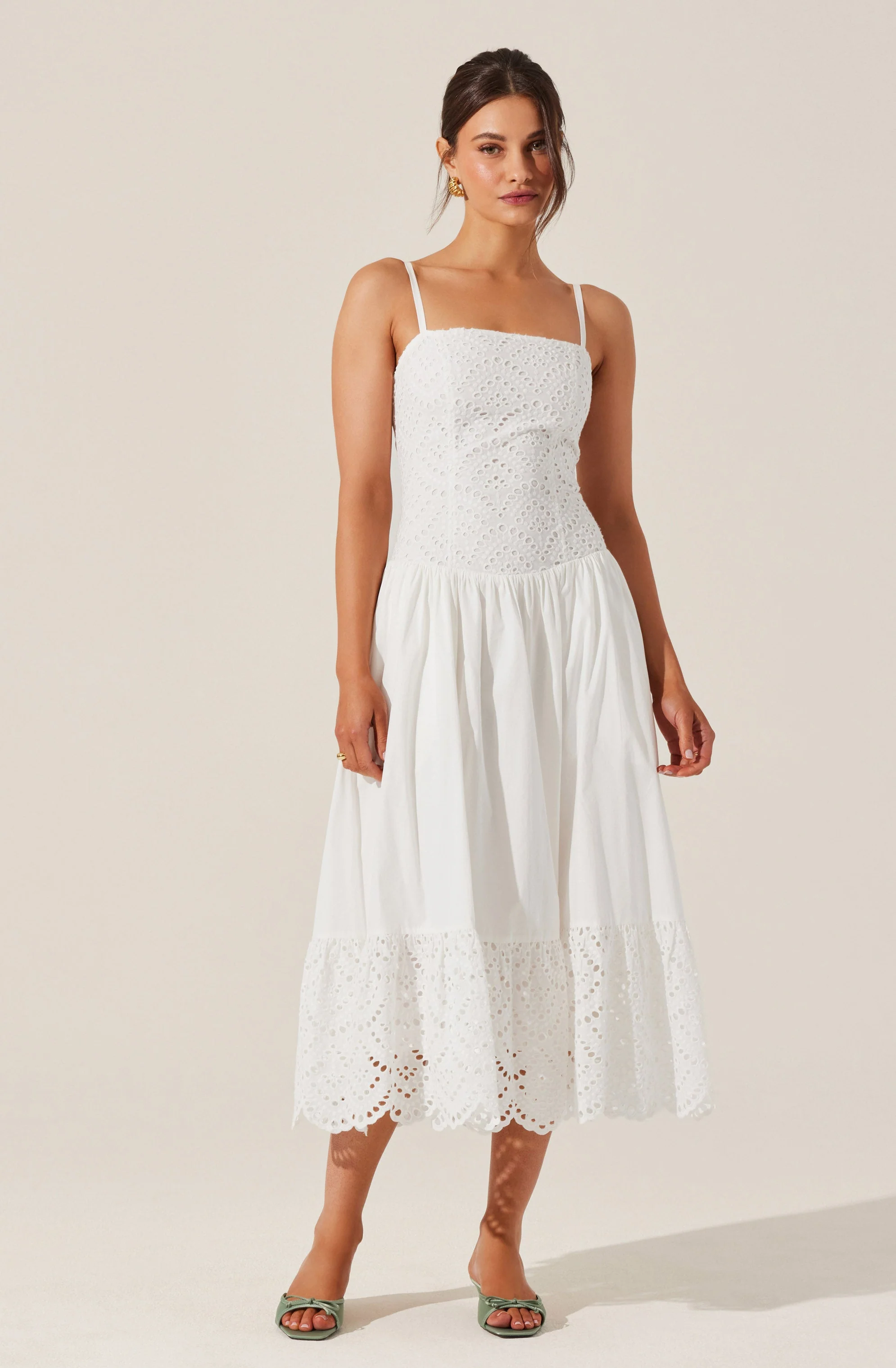 Nathalia Eyelet Midi Dress
