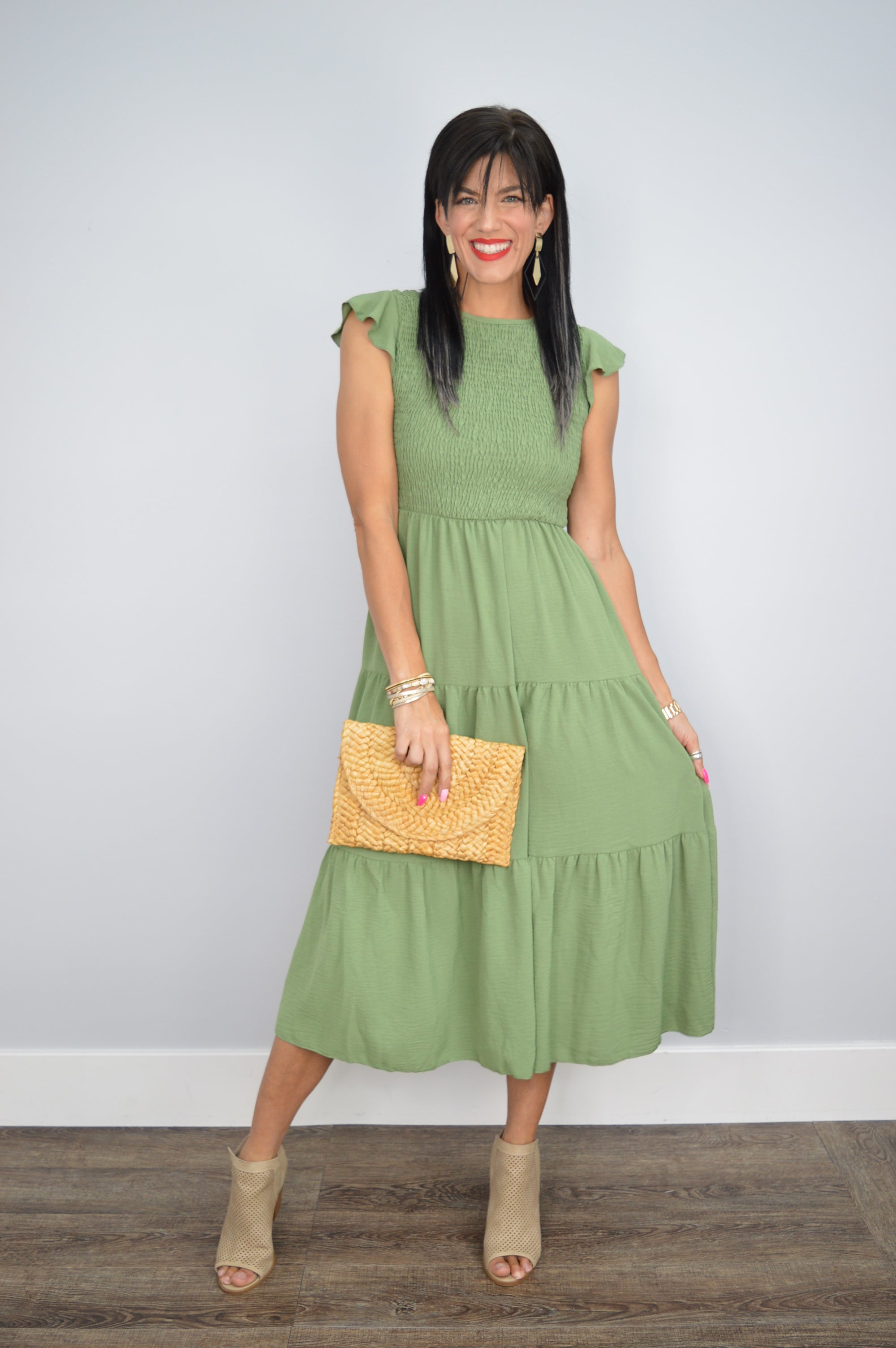 Cityscape Smocked Midi