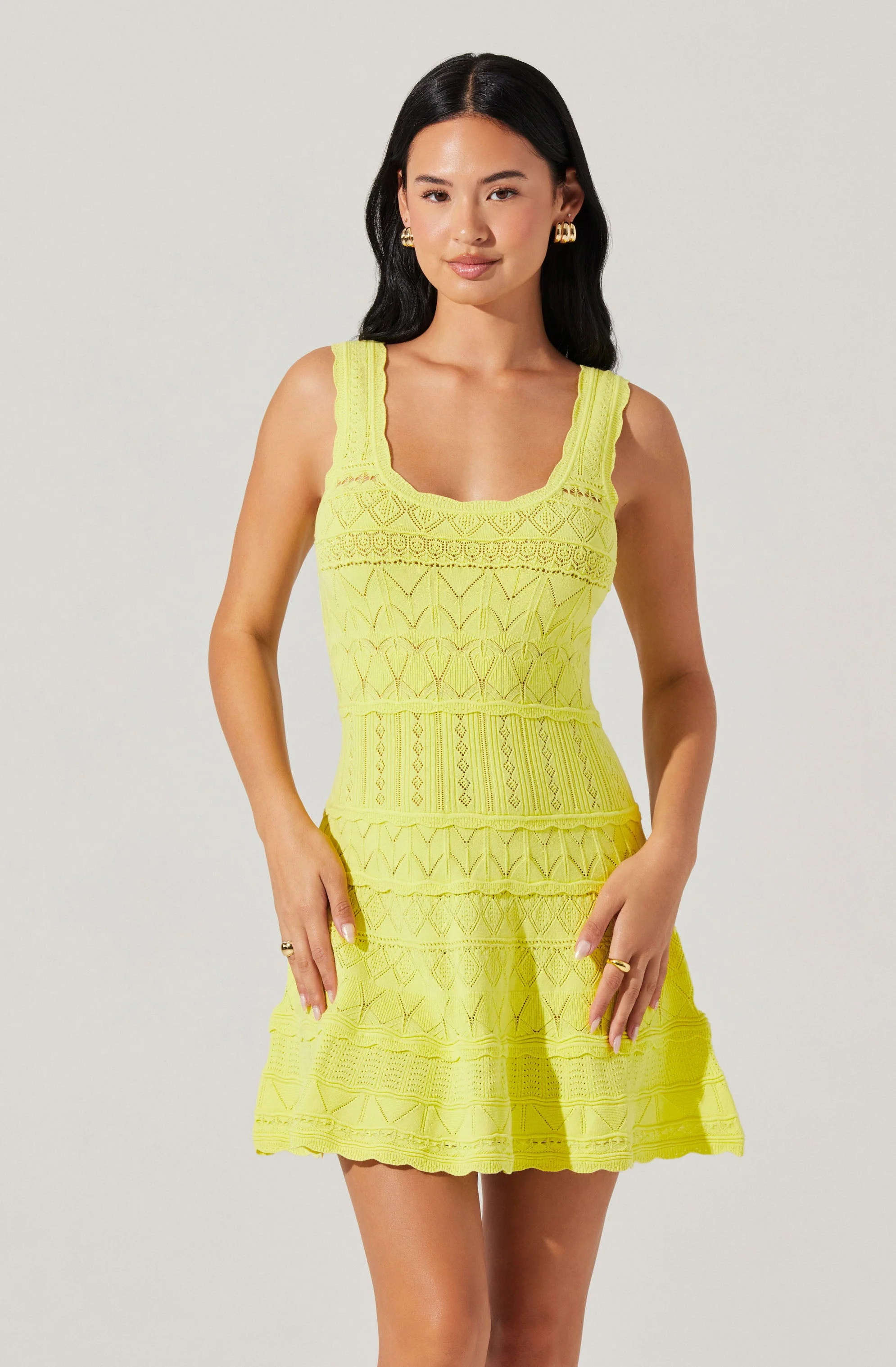 Shereena Pointelle Sweater Mini Dress