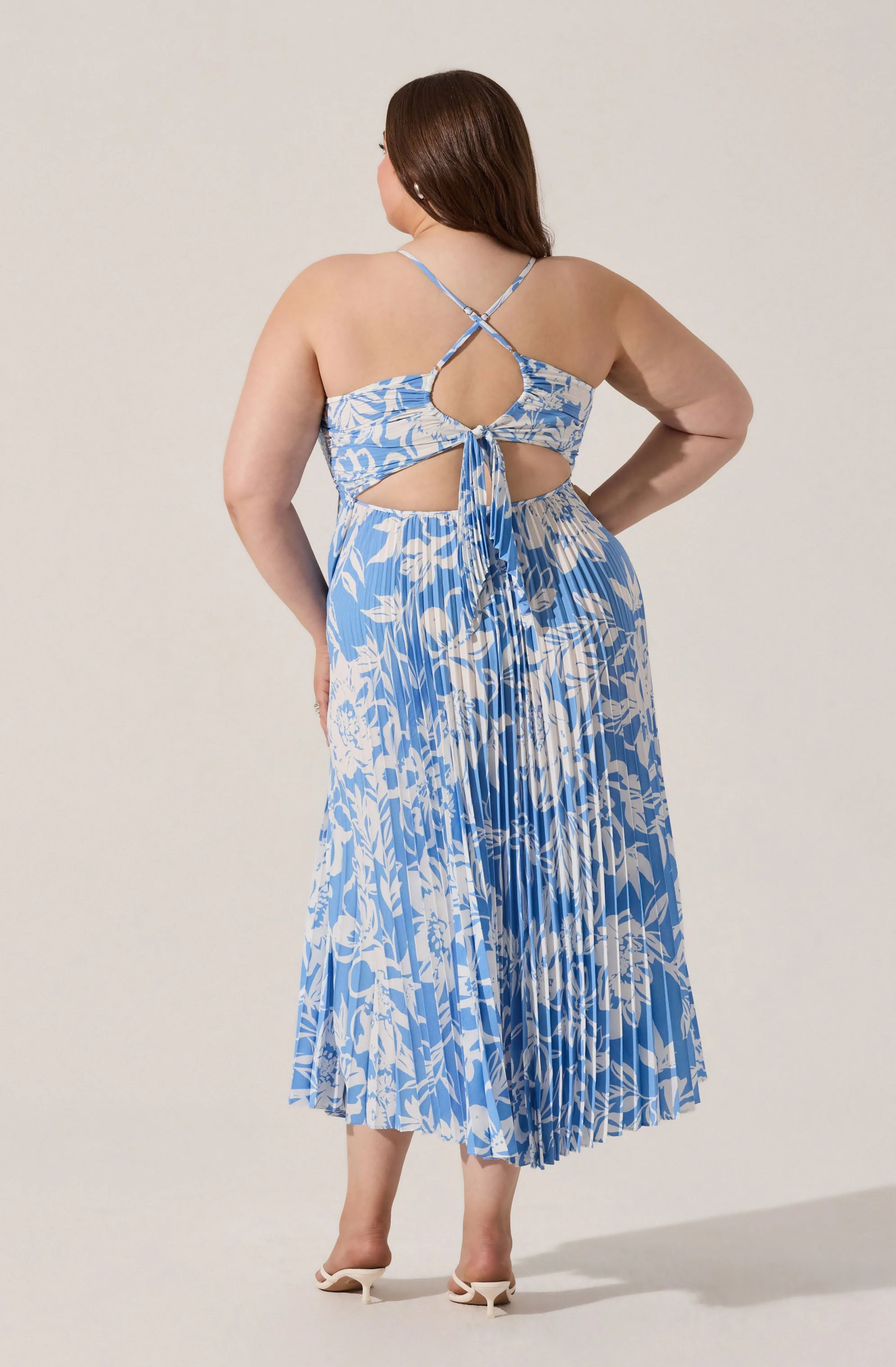 Blythe Floral Plisse Midi Dress