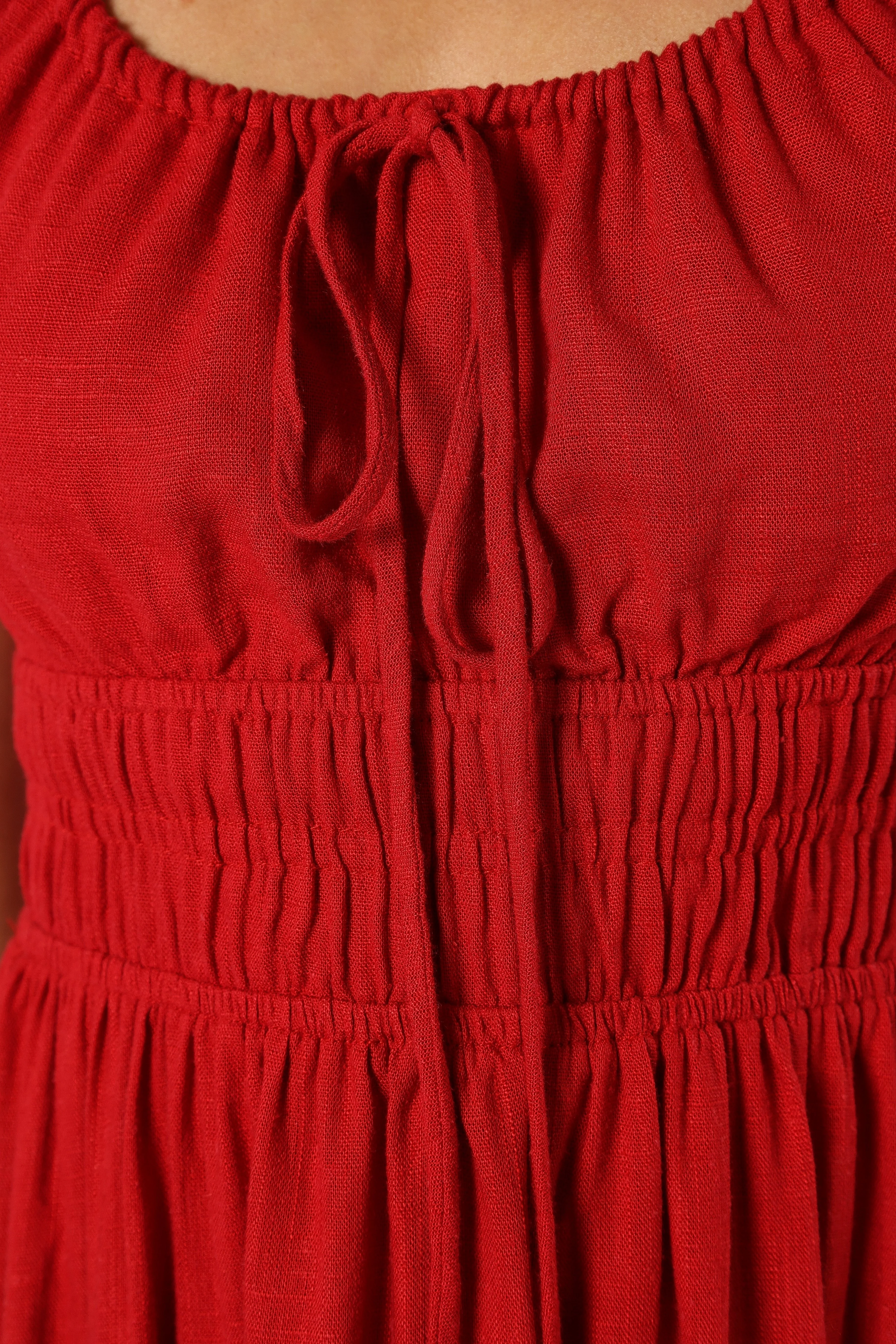 Oria Midi Dress - Red