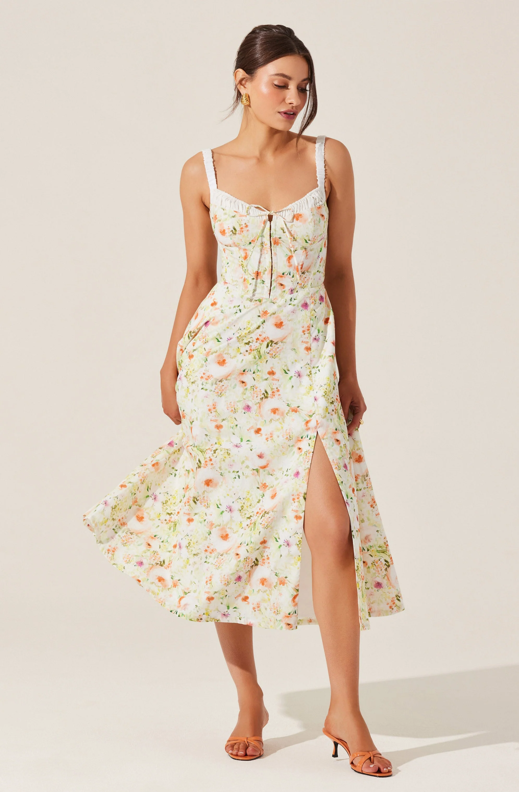 Julietta Floral Corset Midi Dress
