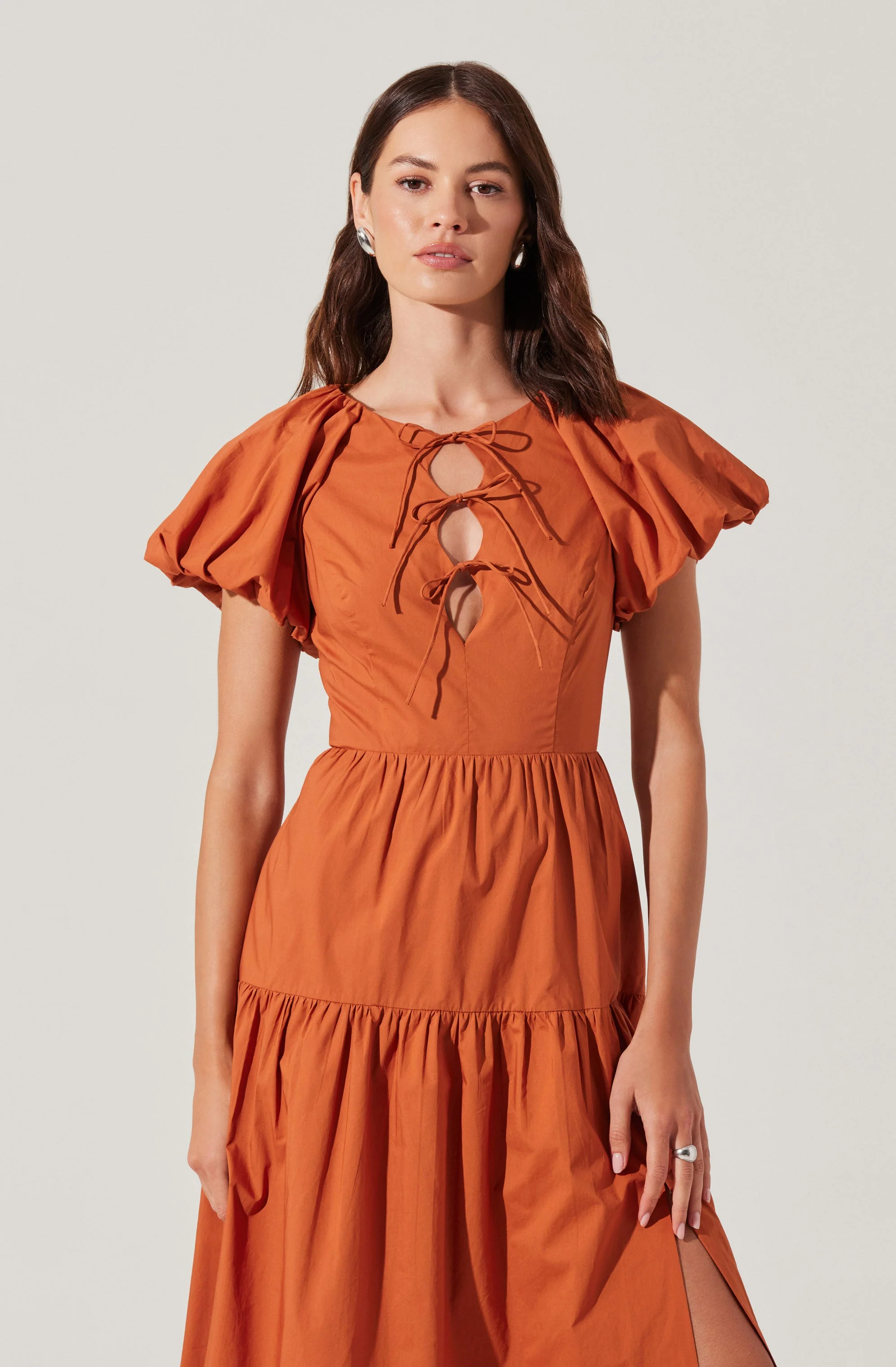 Aine Tie-Front Midi Dress