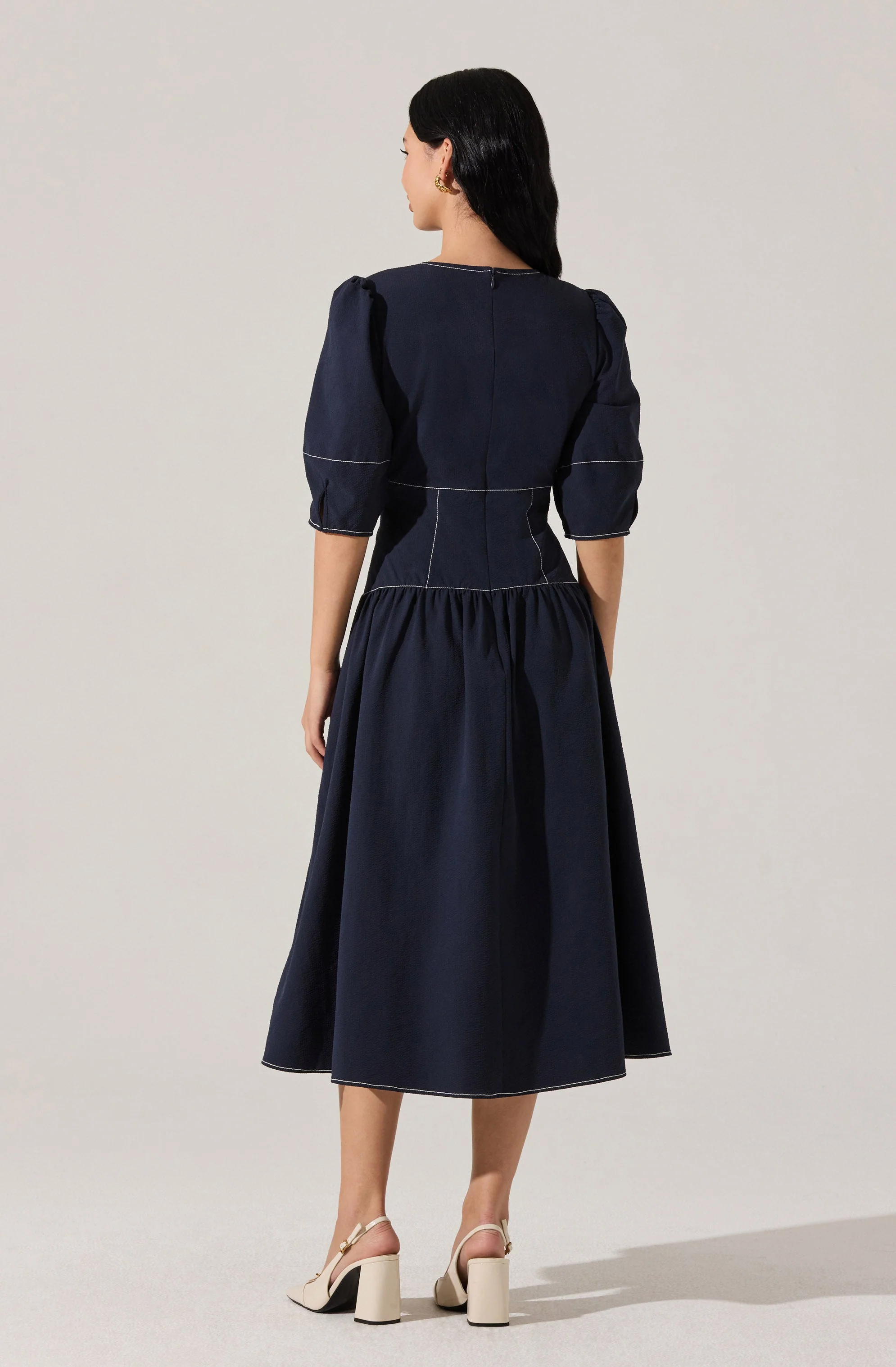 Samarra Contrast Stitch Midi Dress