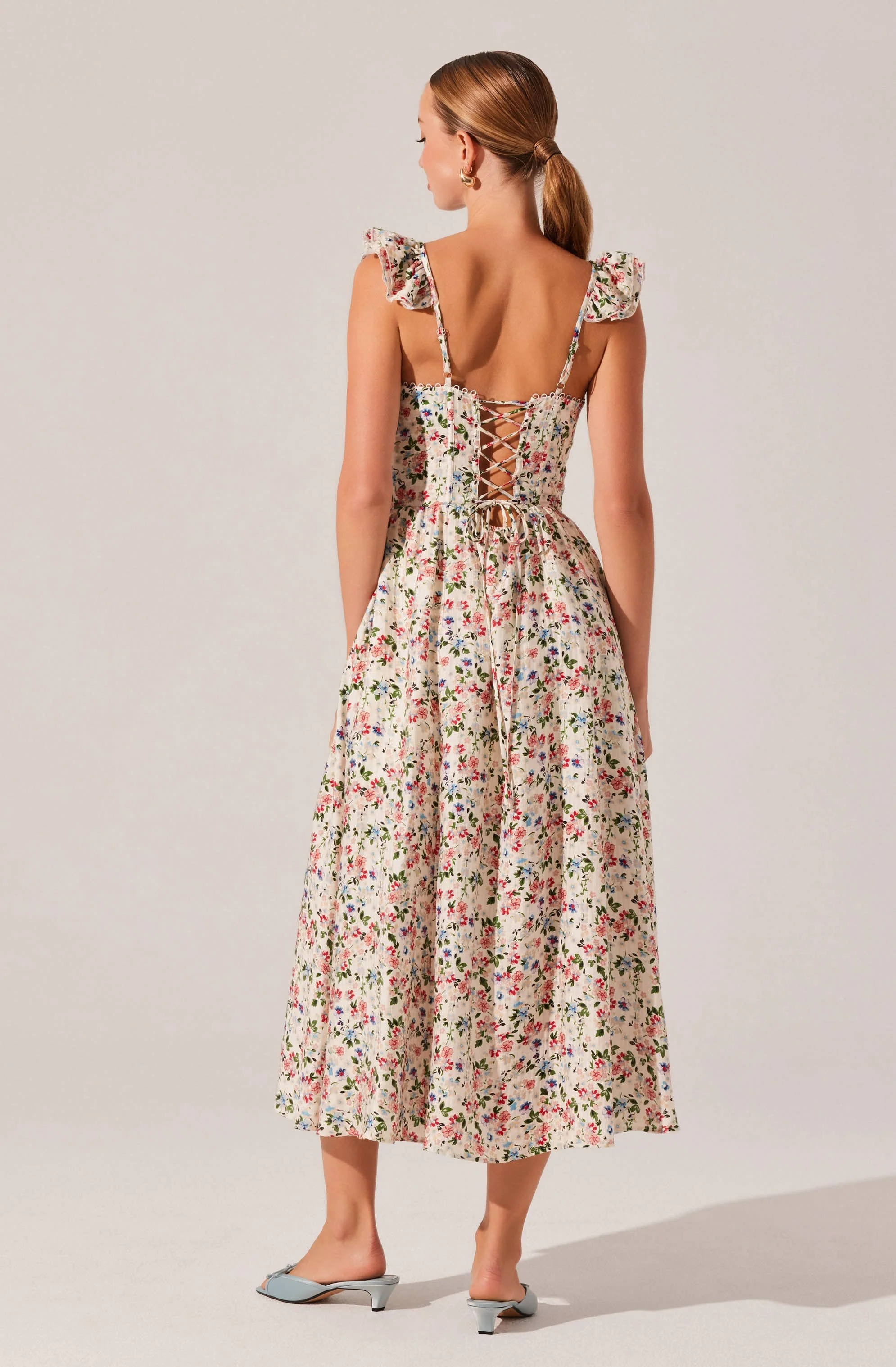 Wedelia Floral Bustier Midi Dress