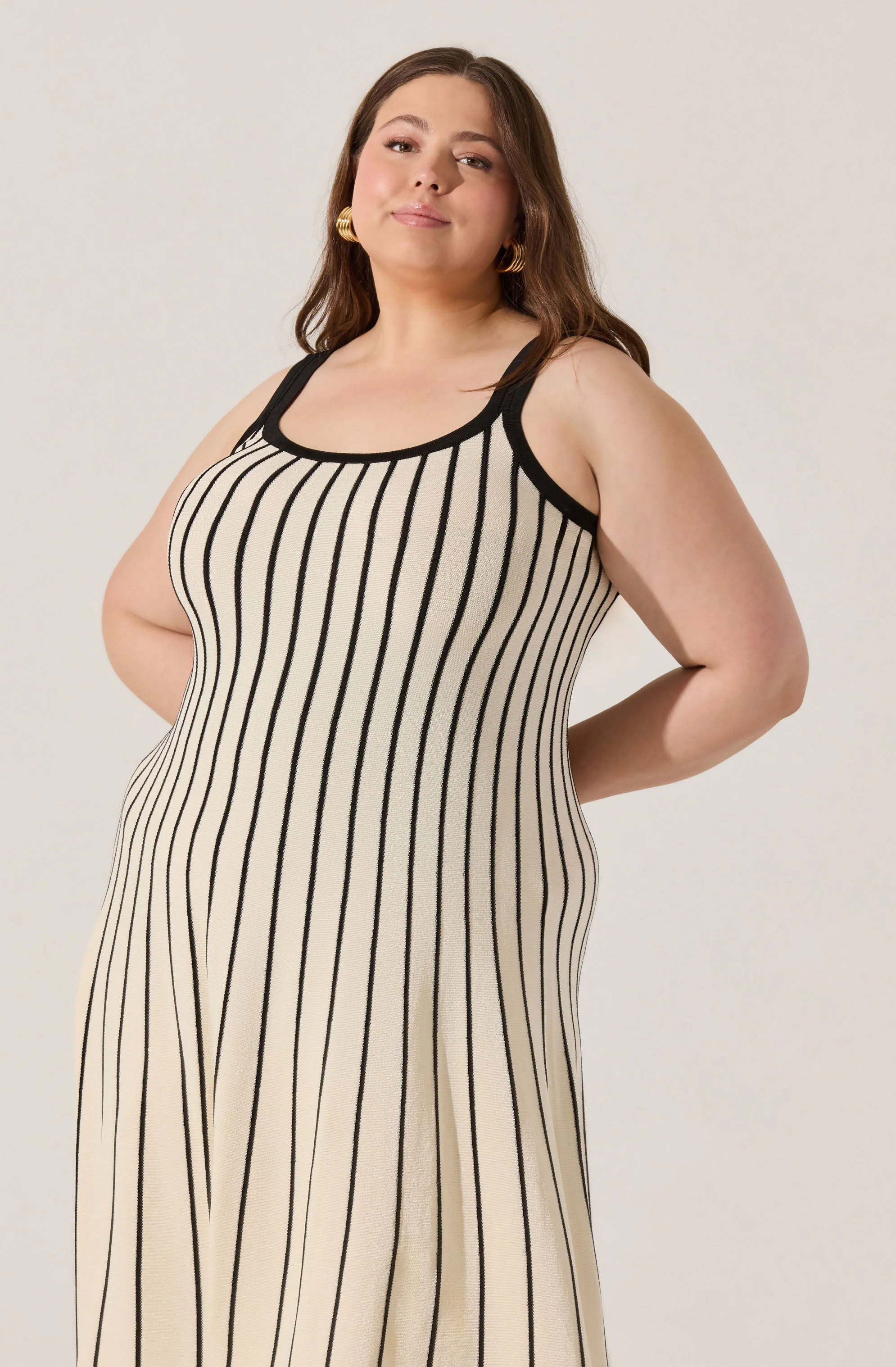 Irecia Stripe Sweater Midi Dress