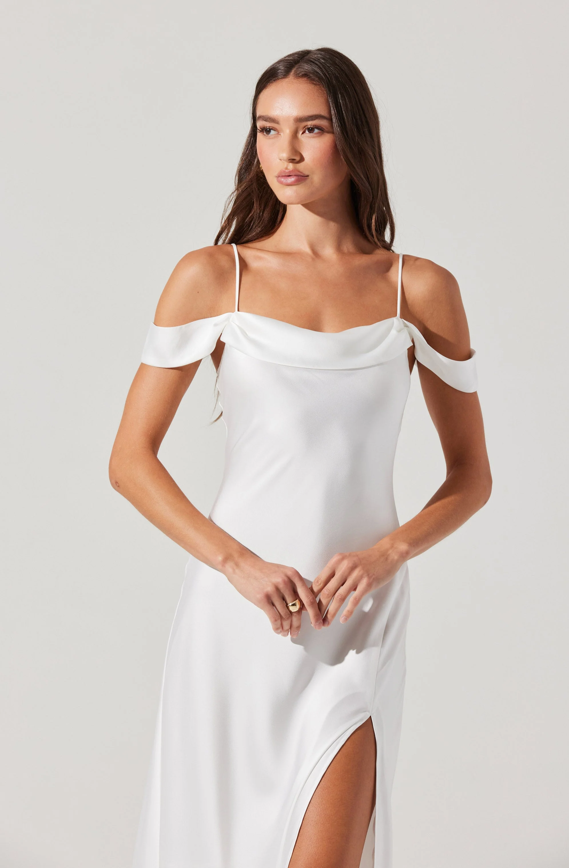 Kitura Cold Shoulder Maxi Dress