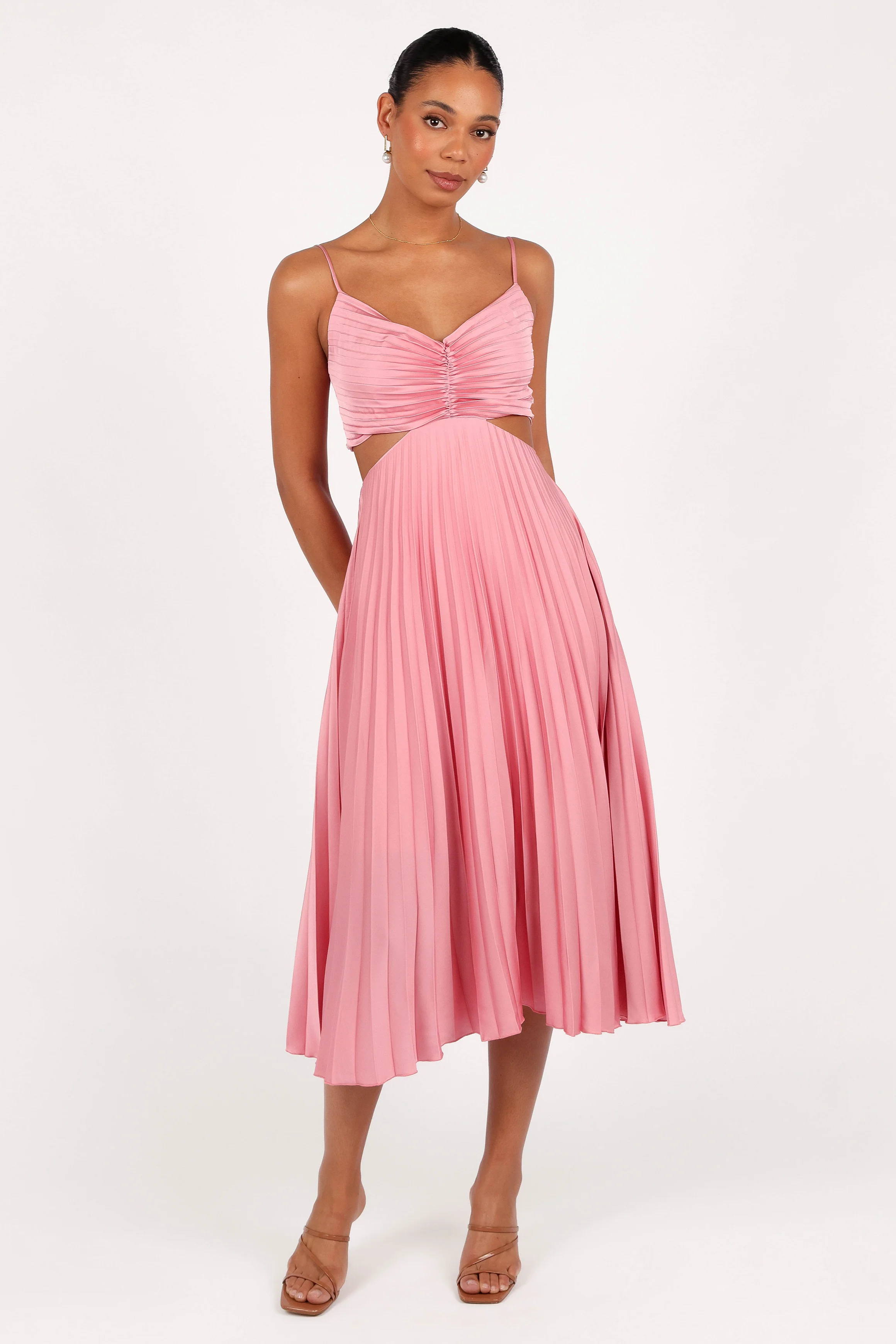 Niamh Midi Dress - Poppy Pink