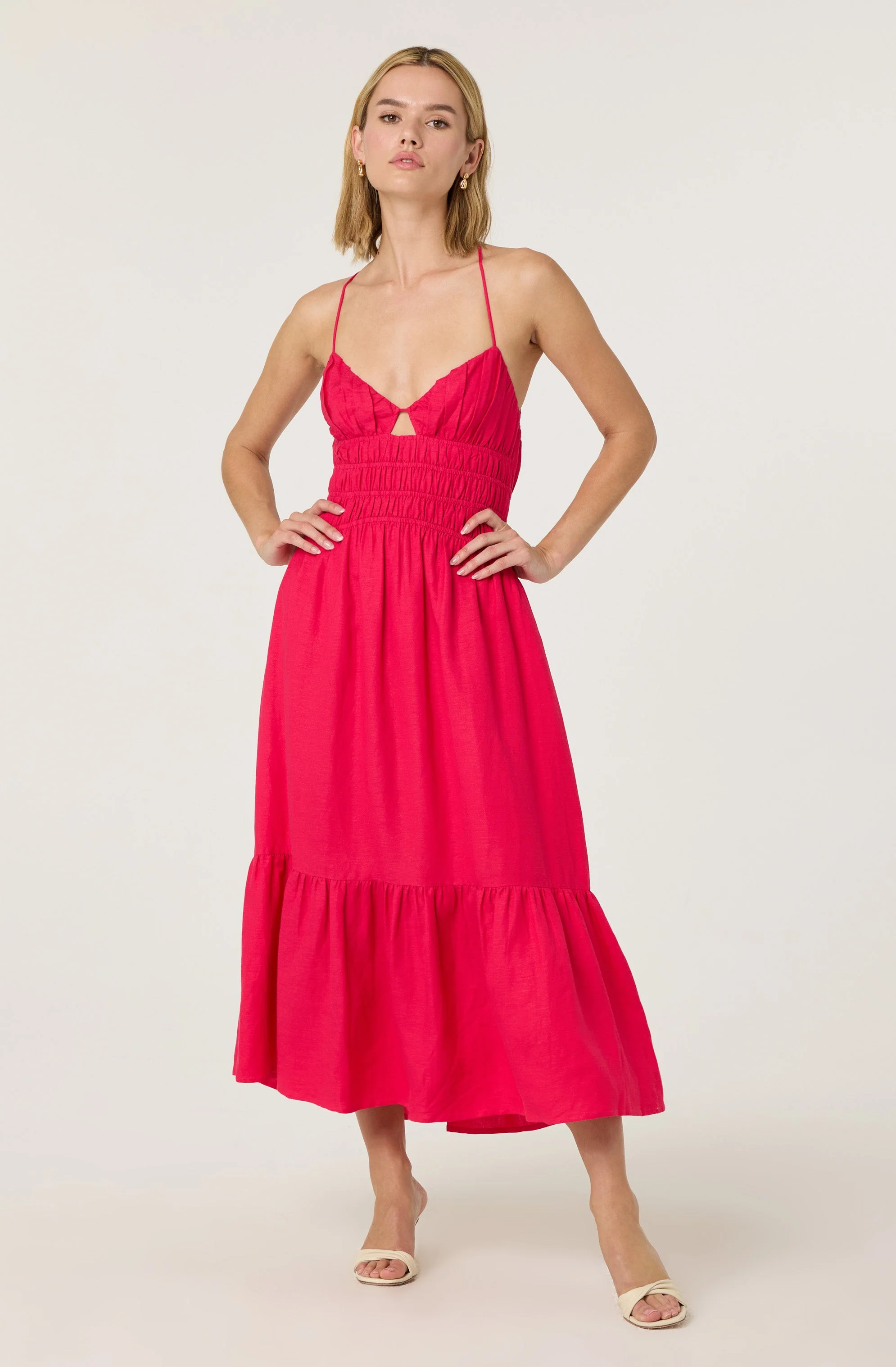 Eleni Linen-Blend Midi Dress