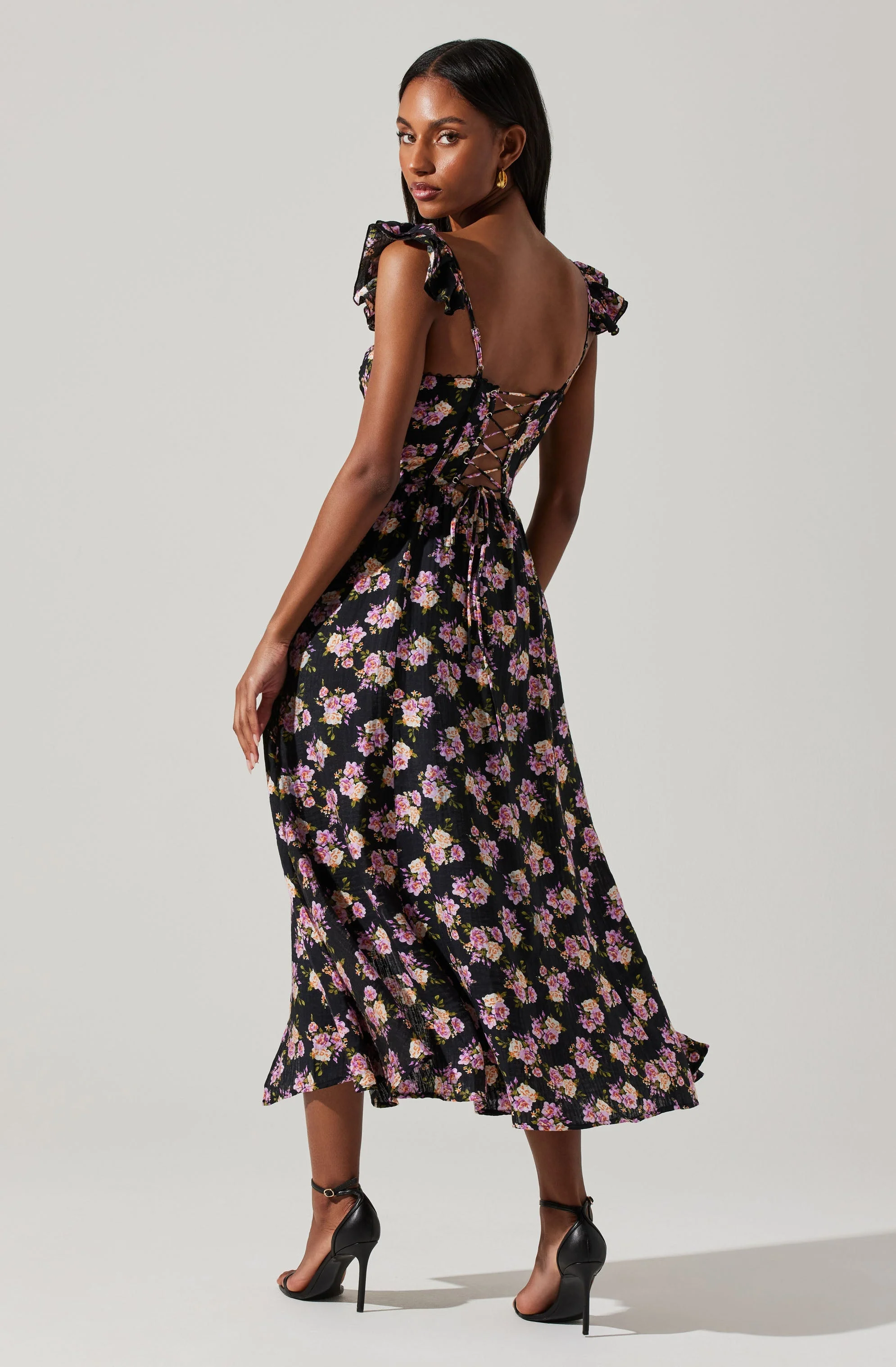 Wedelia Floral Bustier Midi Dress