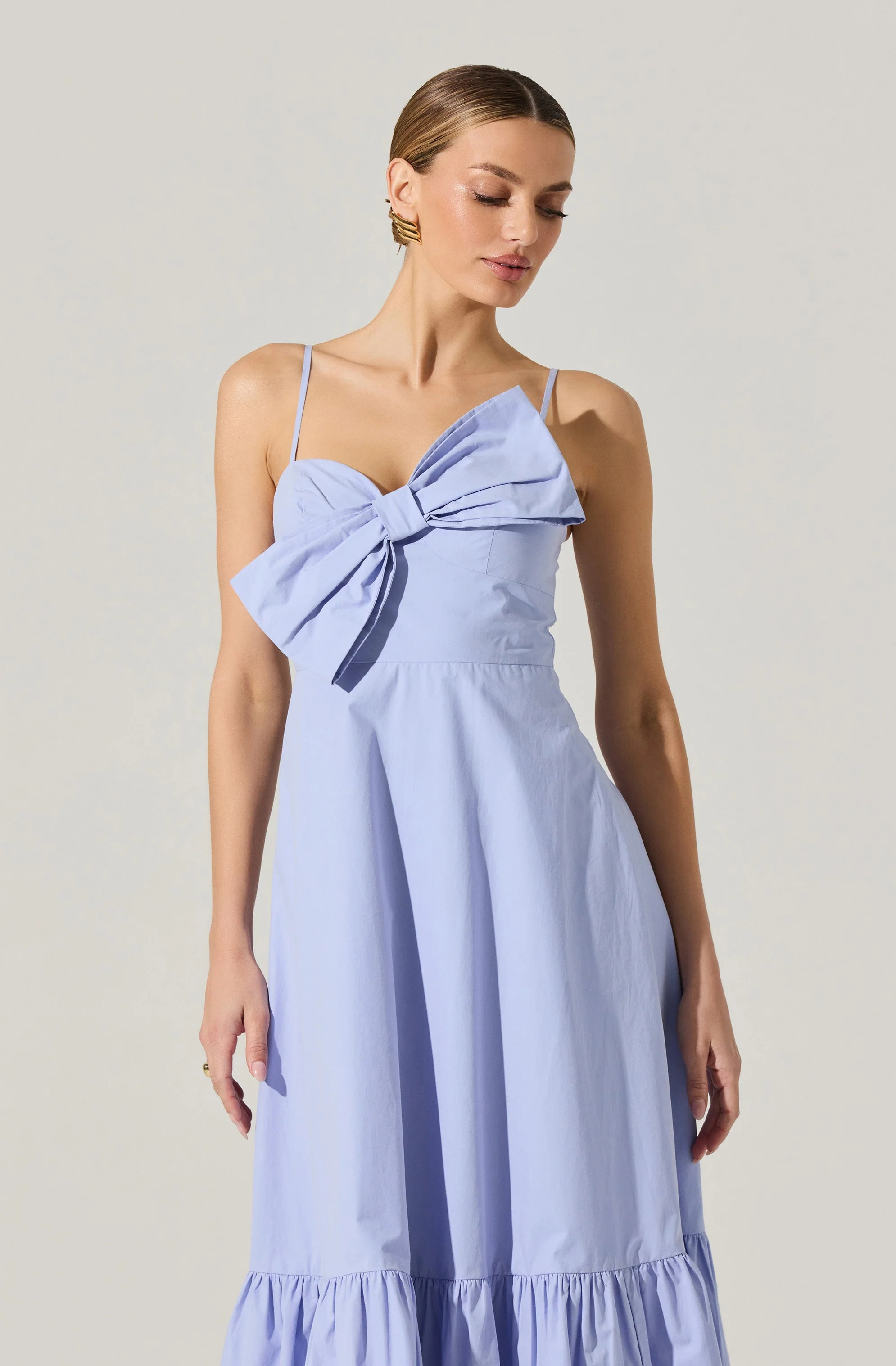 Asymmetrical Bow Midi Dress