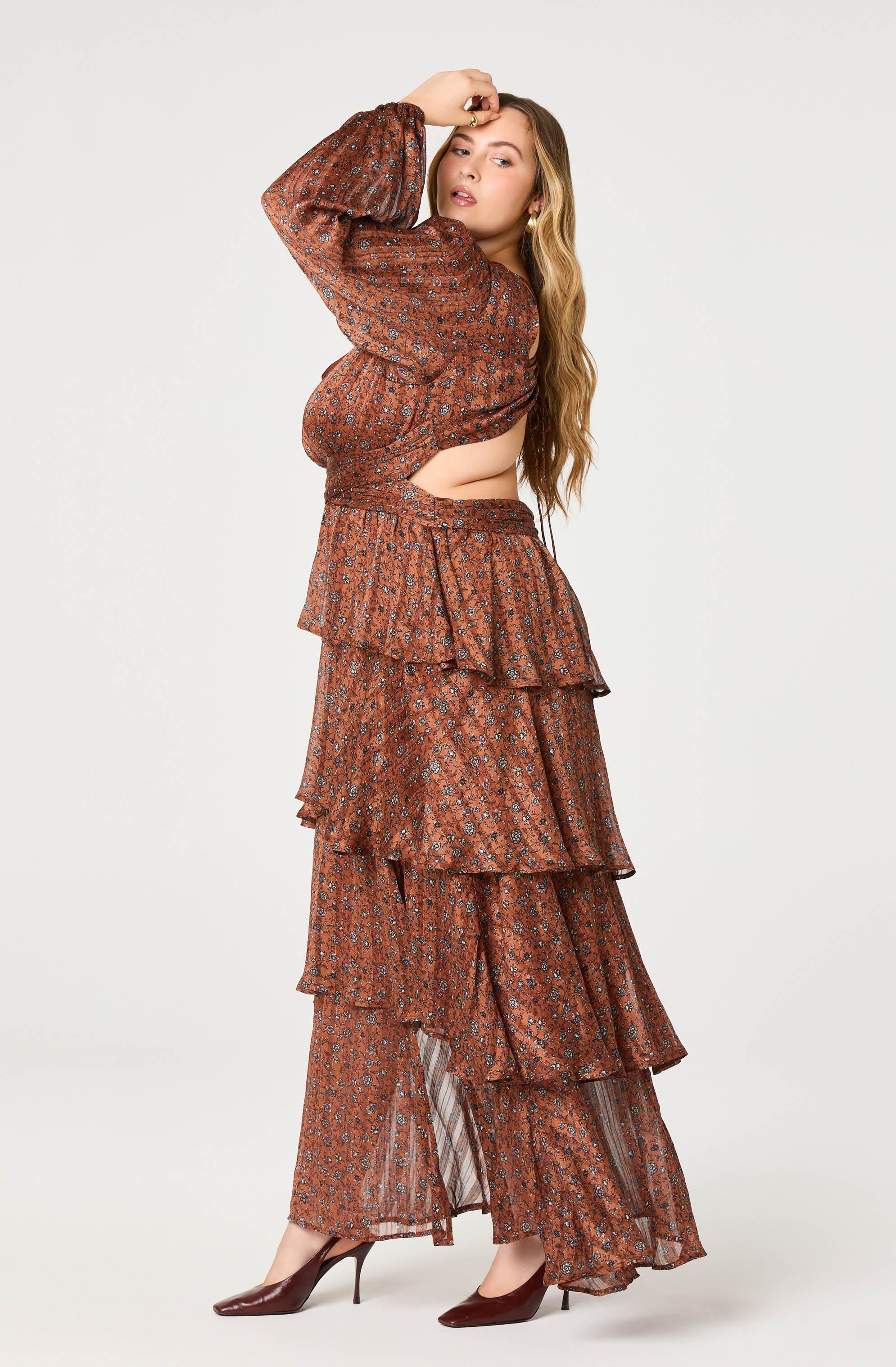 Anora Floral Tiered Maxi Dress