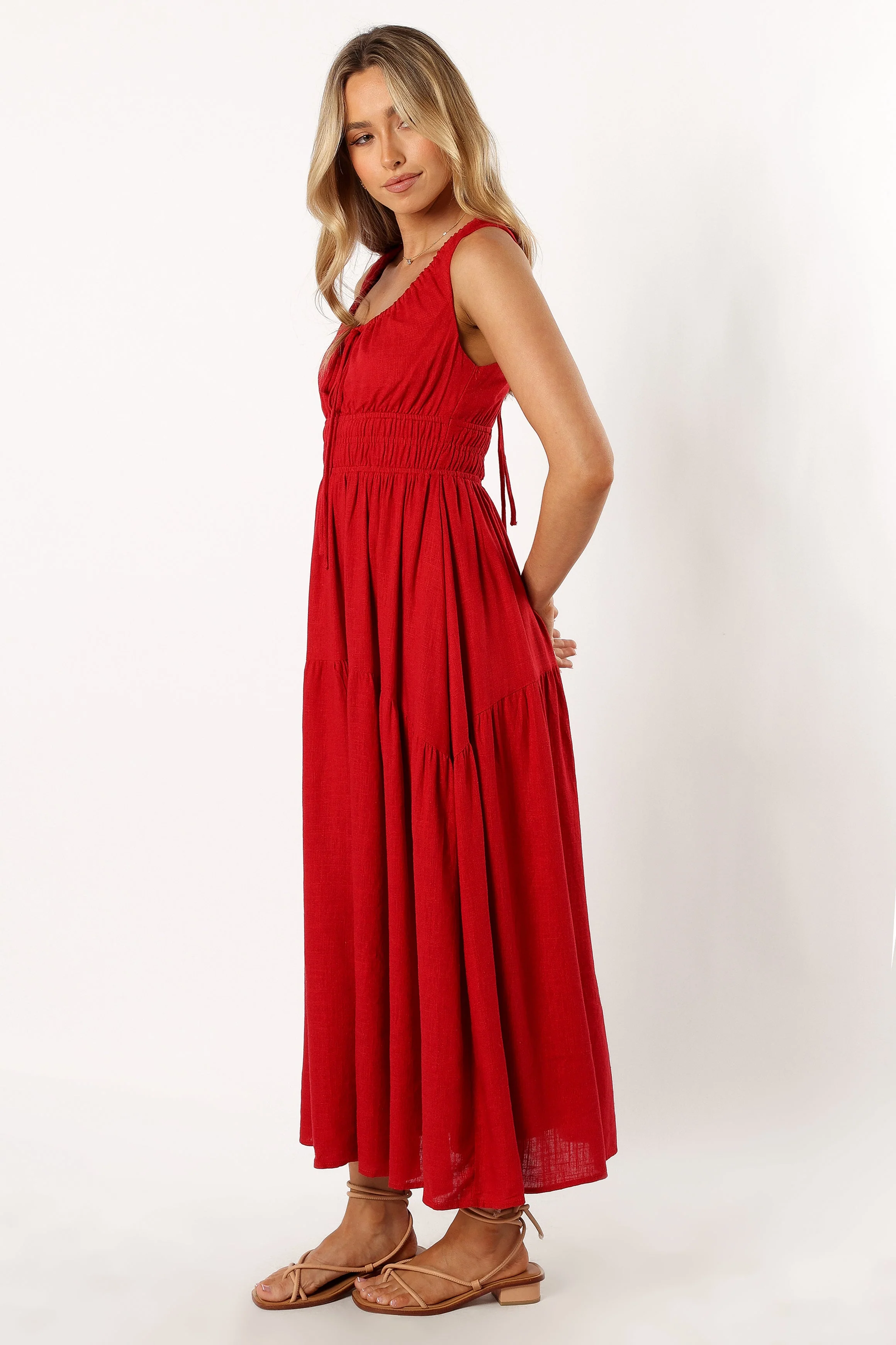 Oria Midi Dress - Red