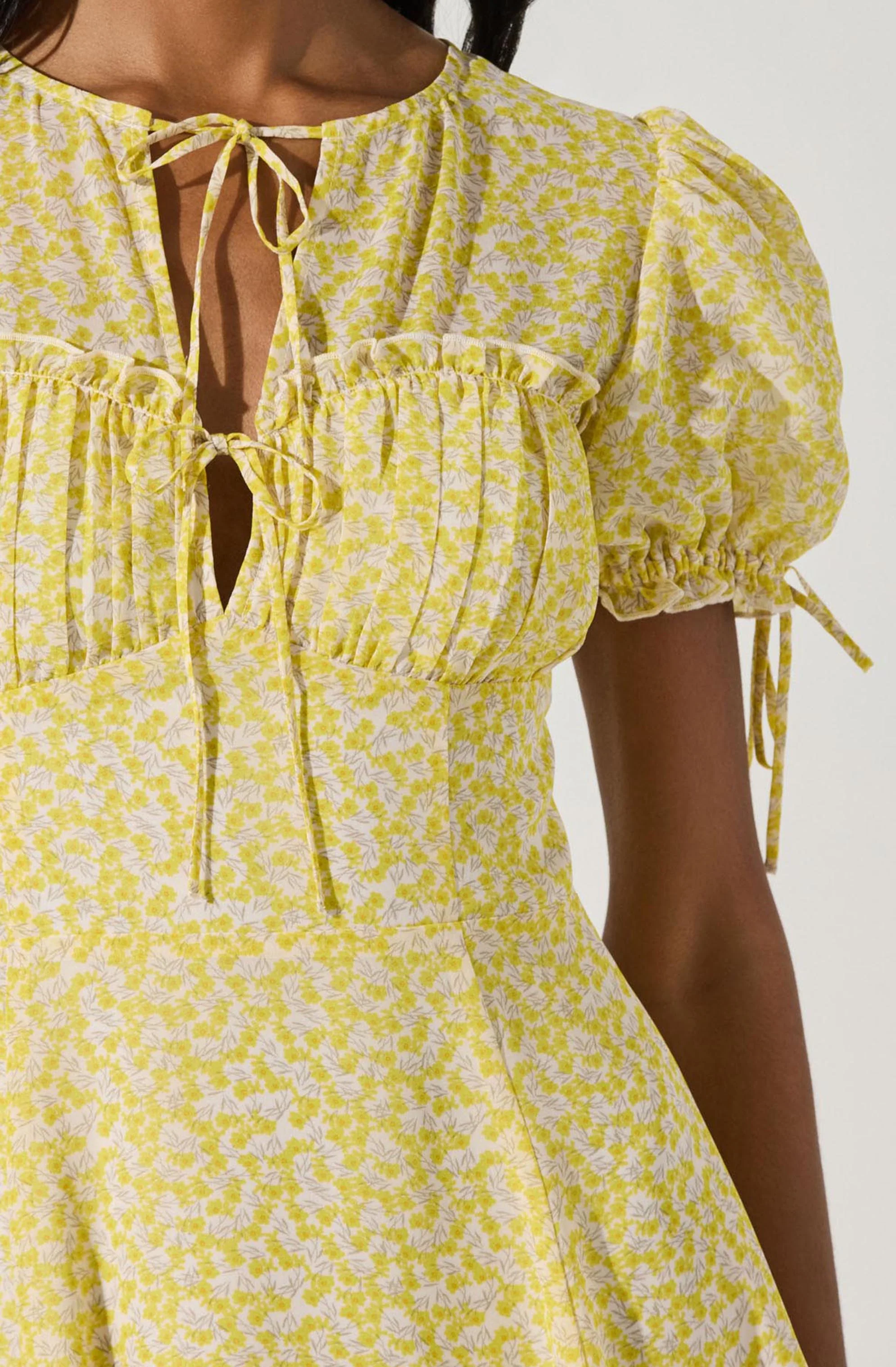 Floral Puff Sleeve Mini Dress