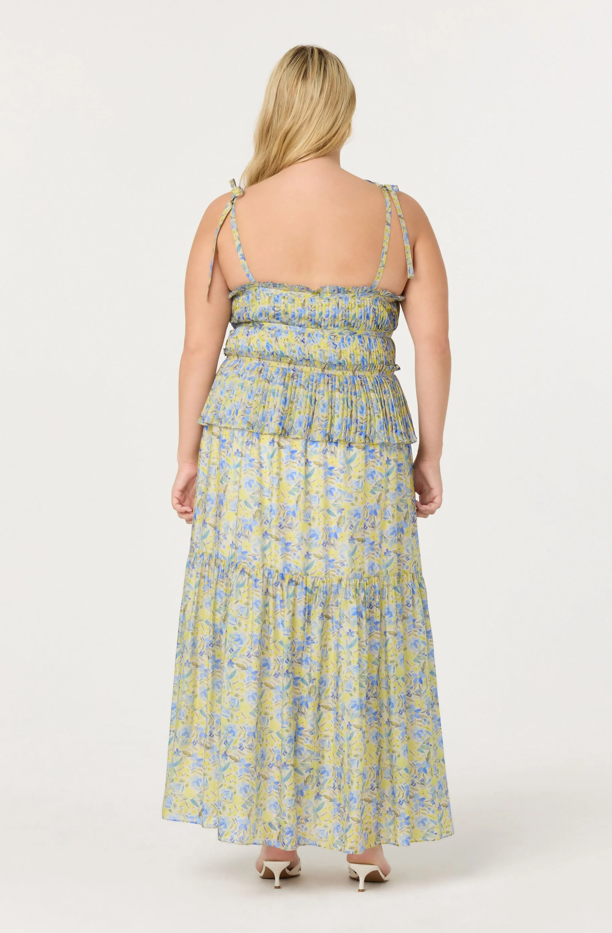 Ethelind Floral Pleated Maxi Dress