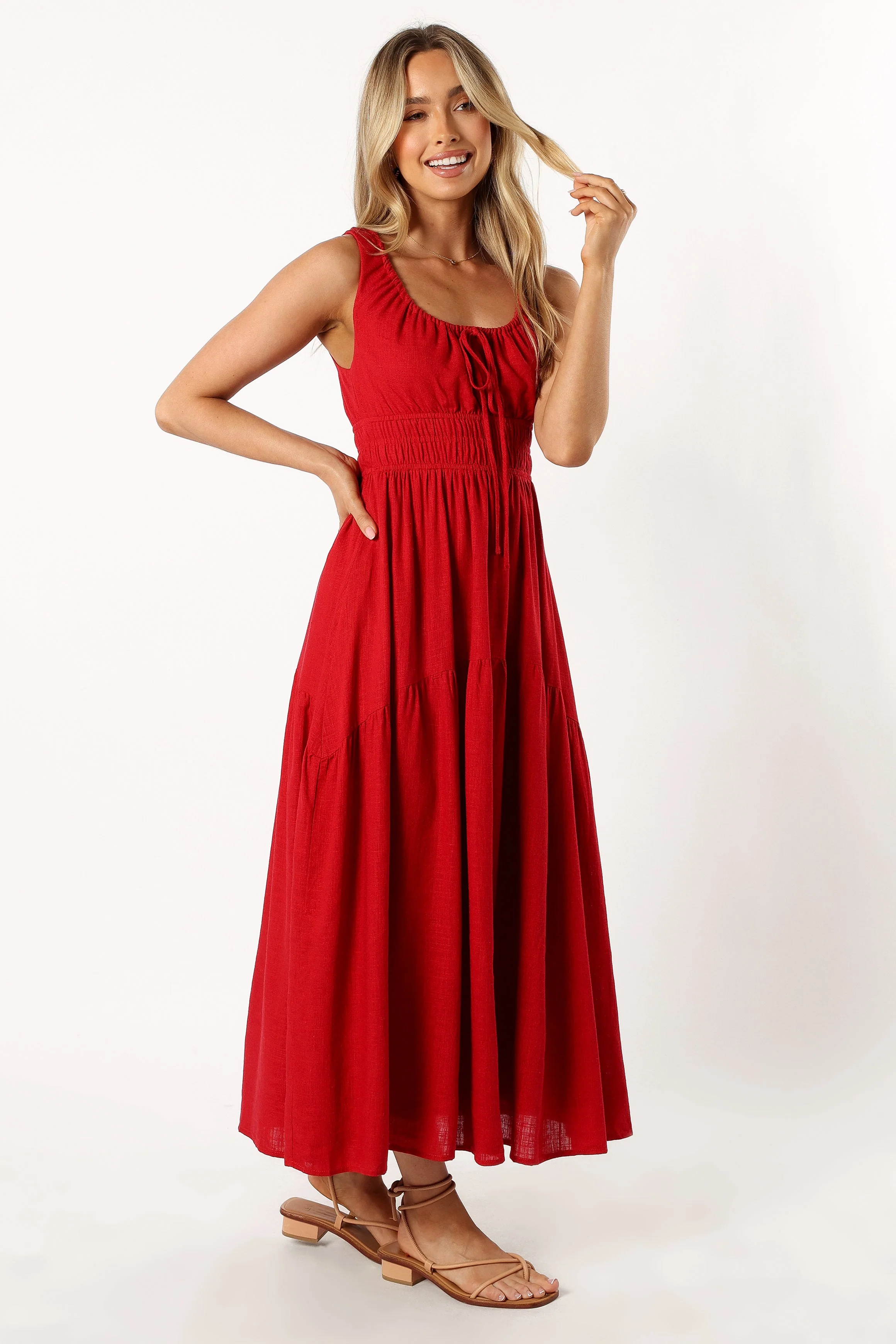 Oria Midi Dress - Red