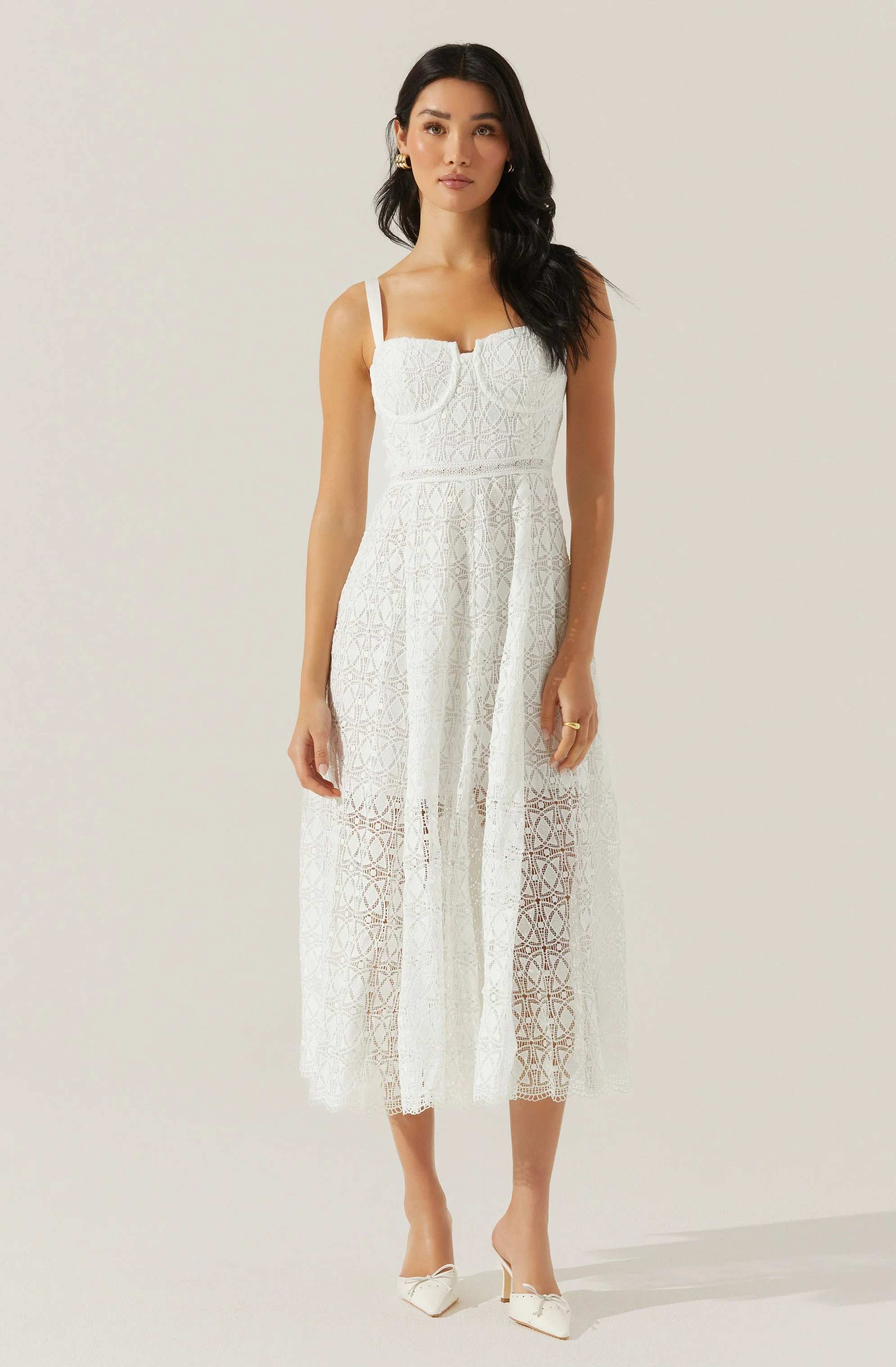 Tenna Lace Bustier Midi Dress