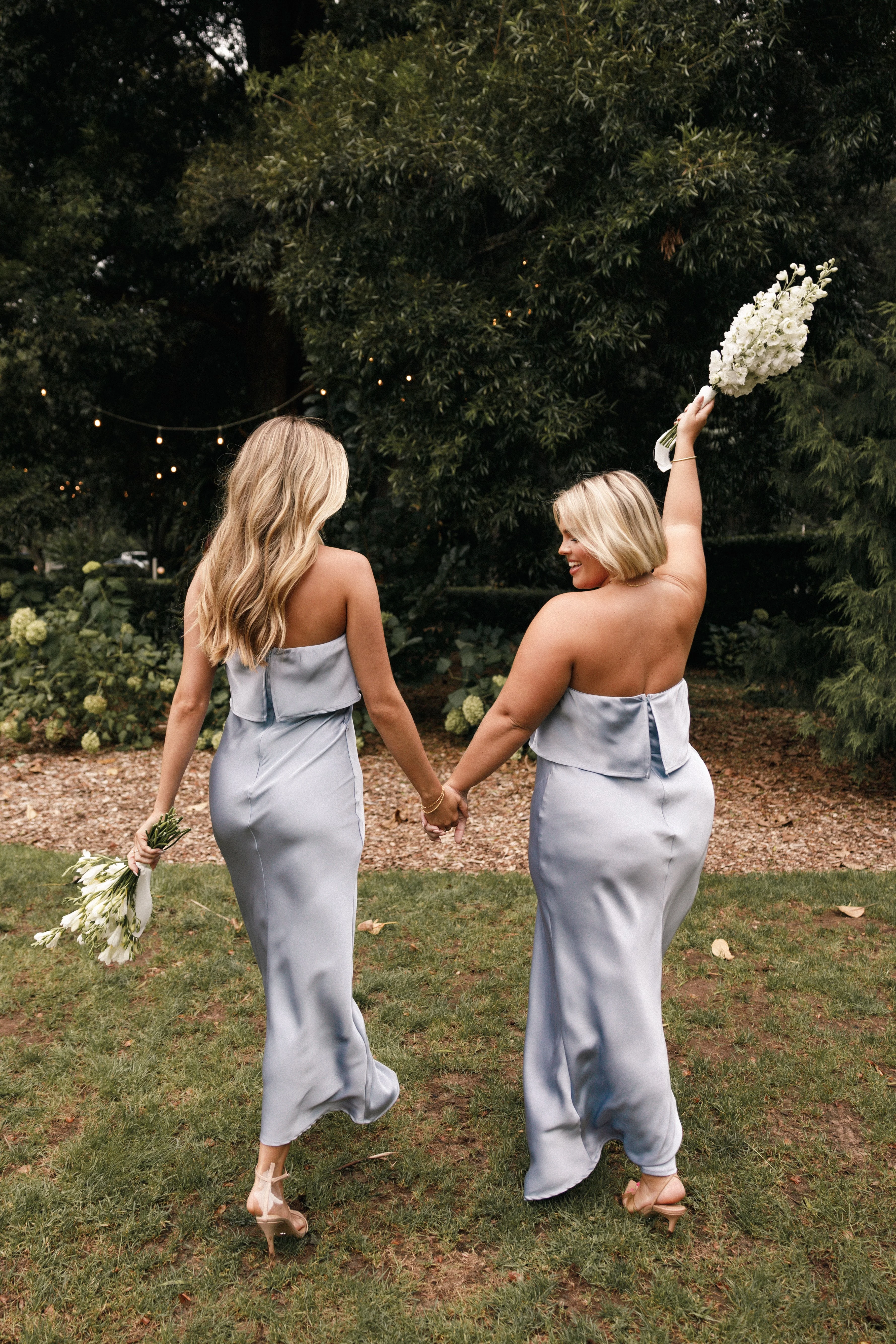 Vienna Strapless Midi Dress - Blue