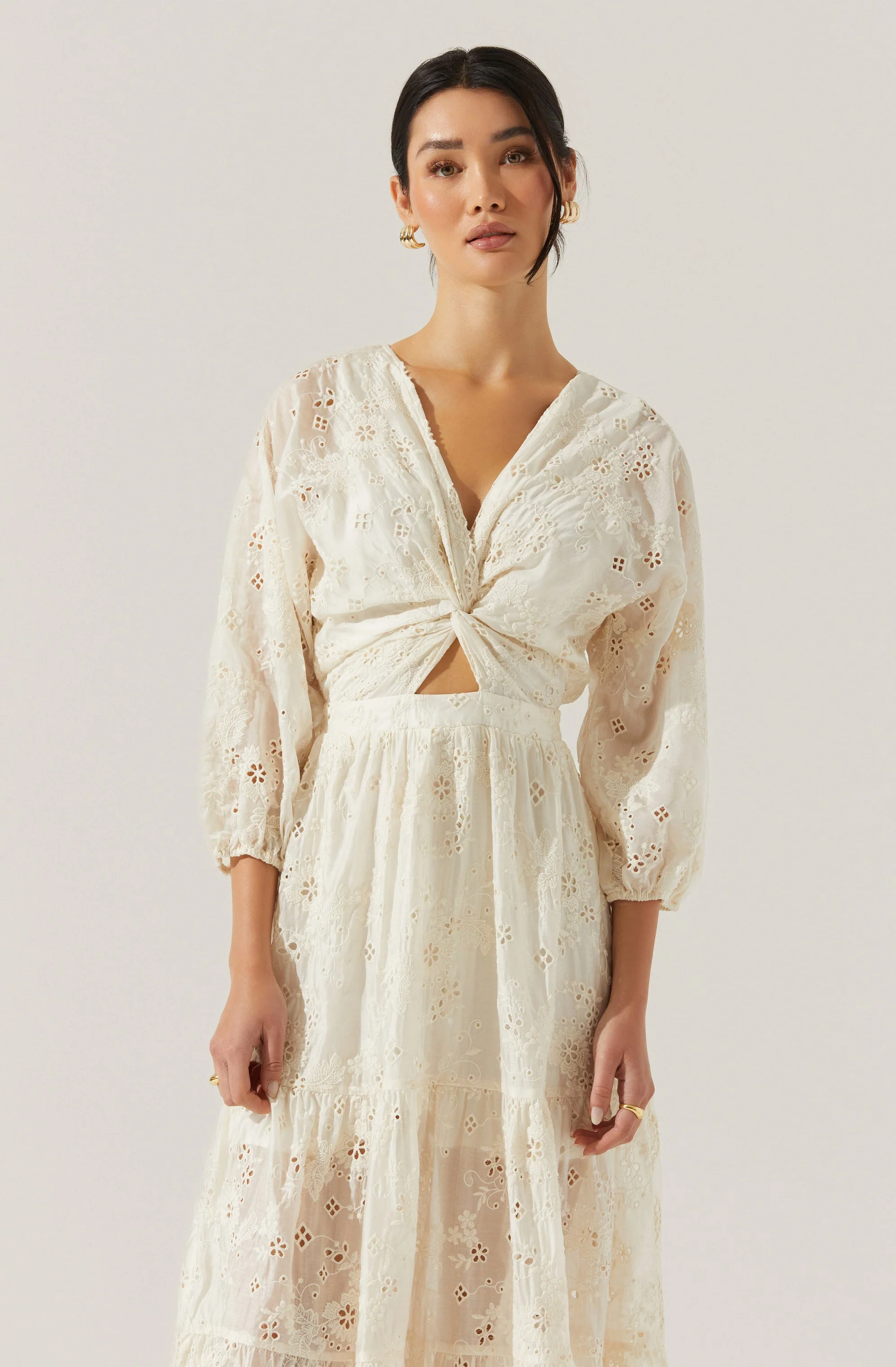 Jesalyn Floral Eyelet Maxi Dress