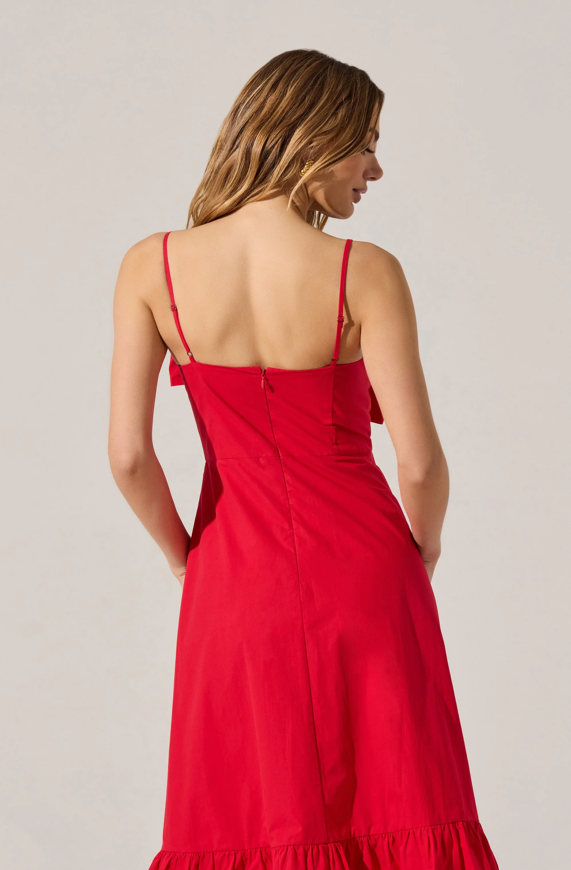 Asymmetrical Bow Midi Dress