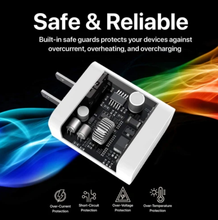 18W Fast Home Charger PD Type-C 6ft USB-C Cable Power Adapter