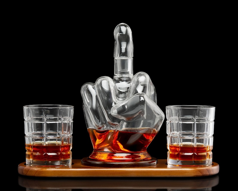 Middle Finger Whiskey Decanter Set