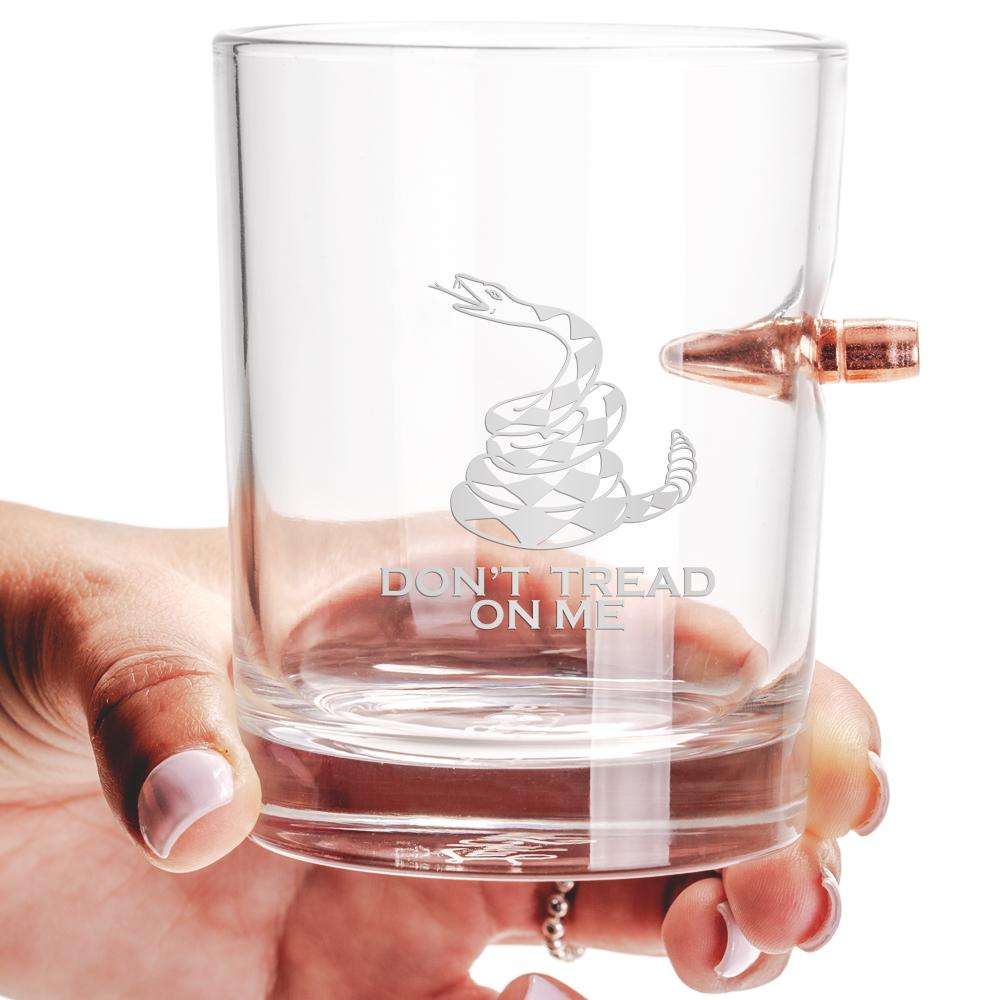 Don’t Tread on Me .308 Bullet Whiskey Glass
