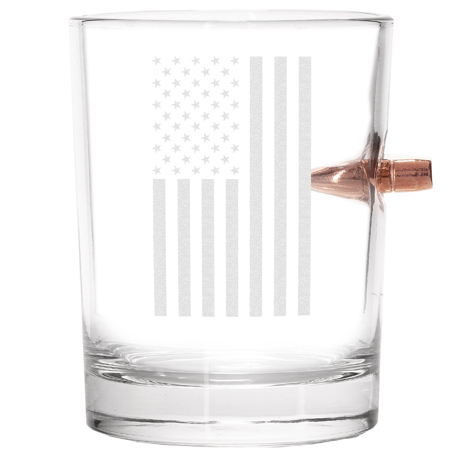 Draped Flag .308 Bullet Whiskey Glass