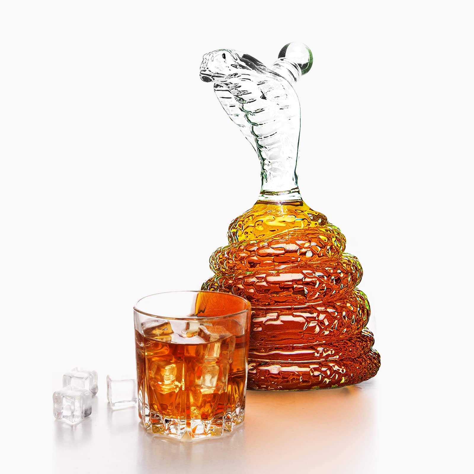 King Cobra Snakes Liquor Decanters