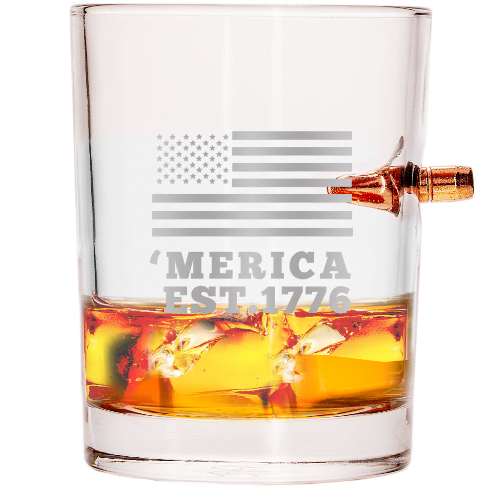 ‘Merica EST. 1776 .308 Bullet Whiskey Glass