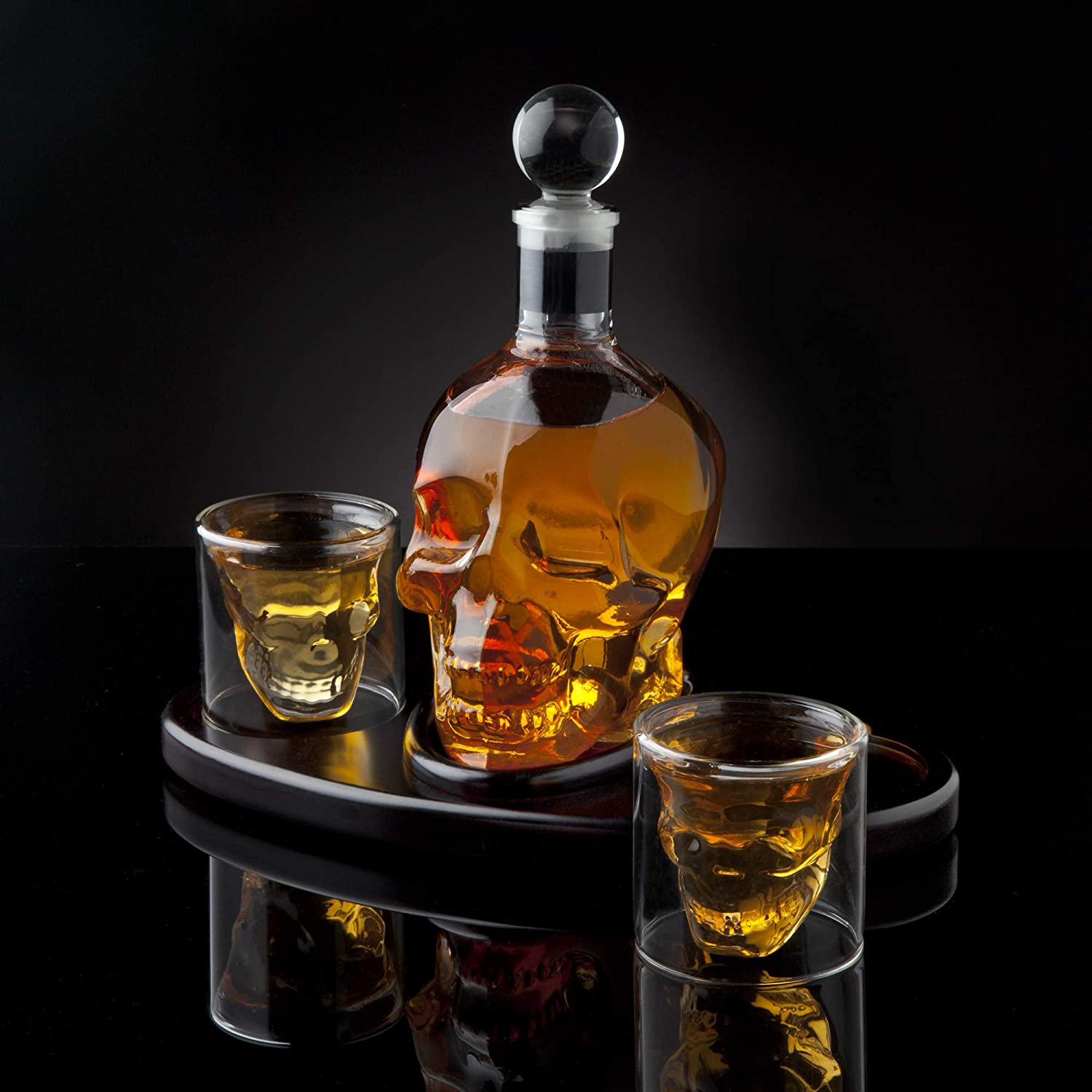 Creative skull glass whiskey decanter set