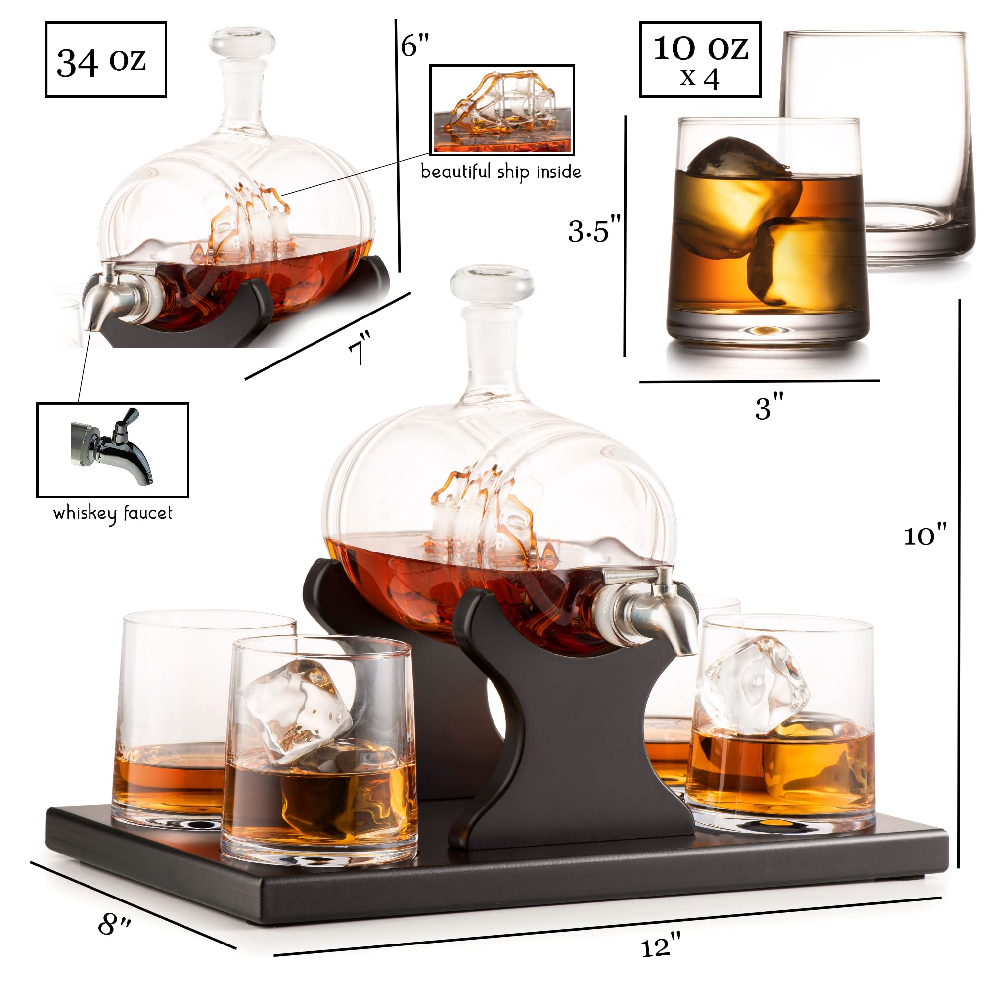 Decanter Barrel Gift Set