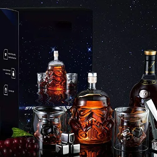 Whiskey Decanter Set Transparent Creative with 2 Glasses