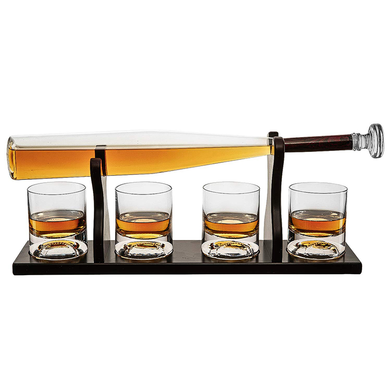 Baseball bat whiskey decanter