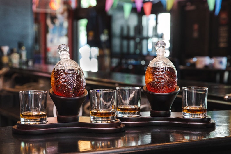 Whiskey Football Decanter Set