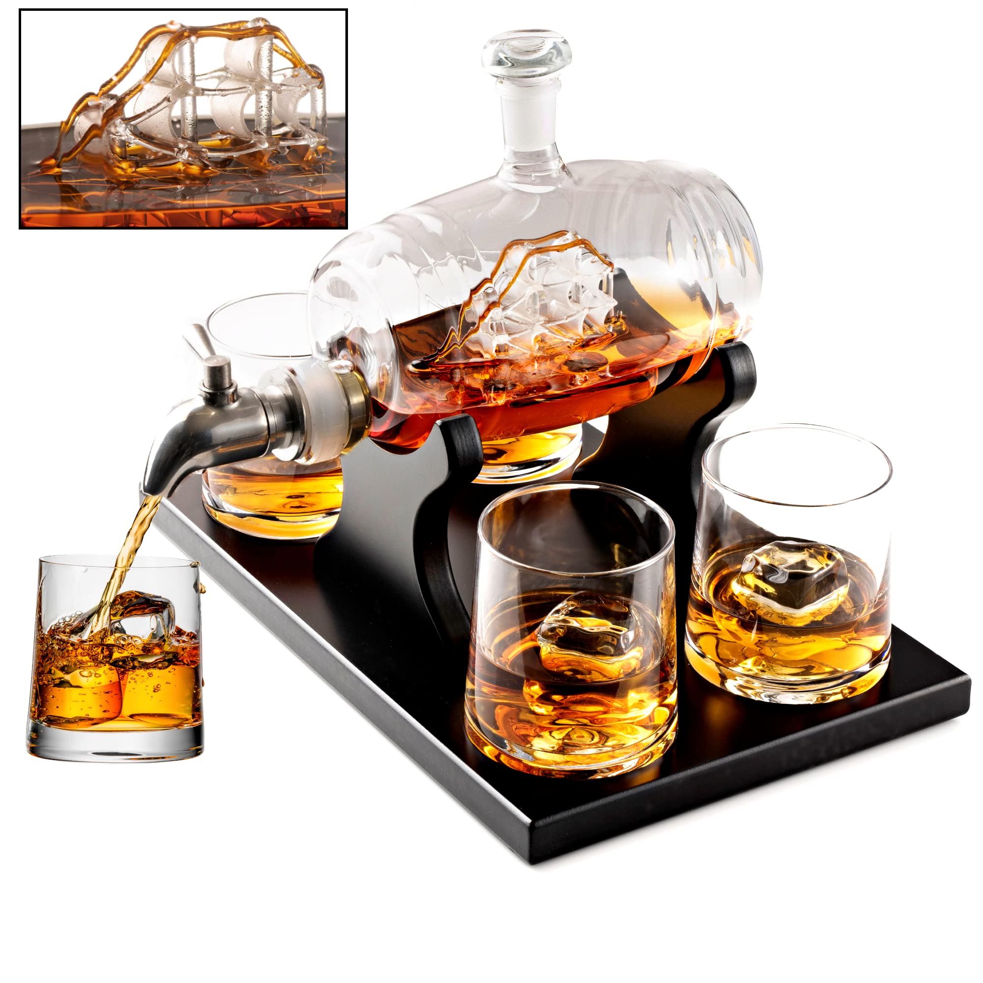 Decanter Barrel Gift Set