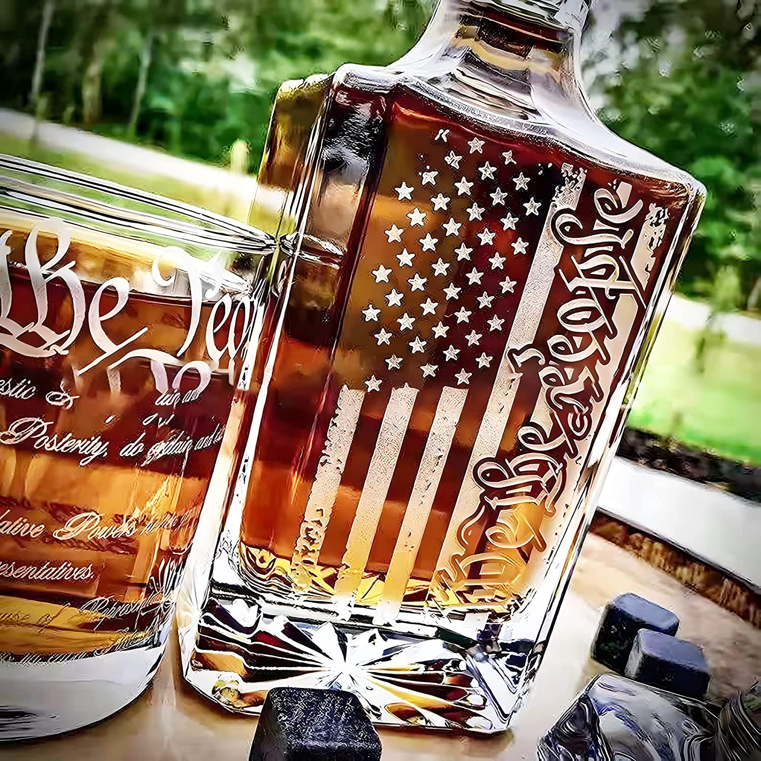 Flag Whiskey Decanter Set